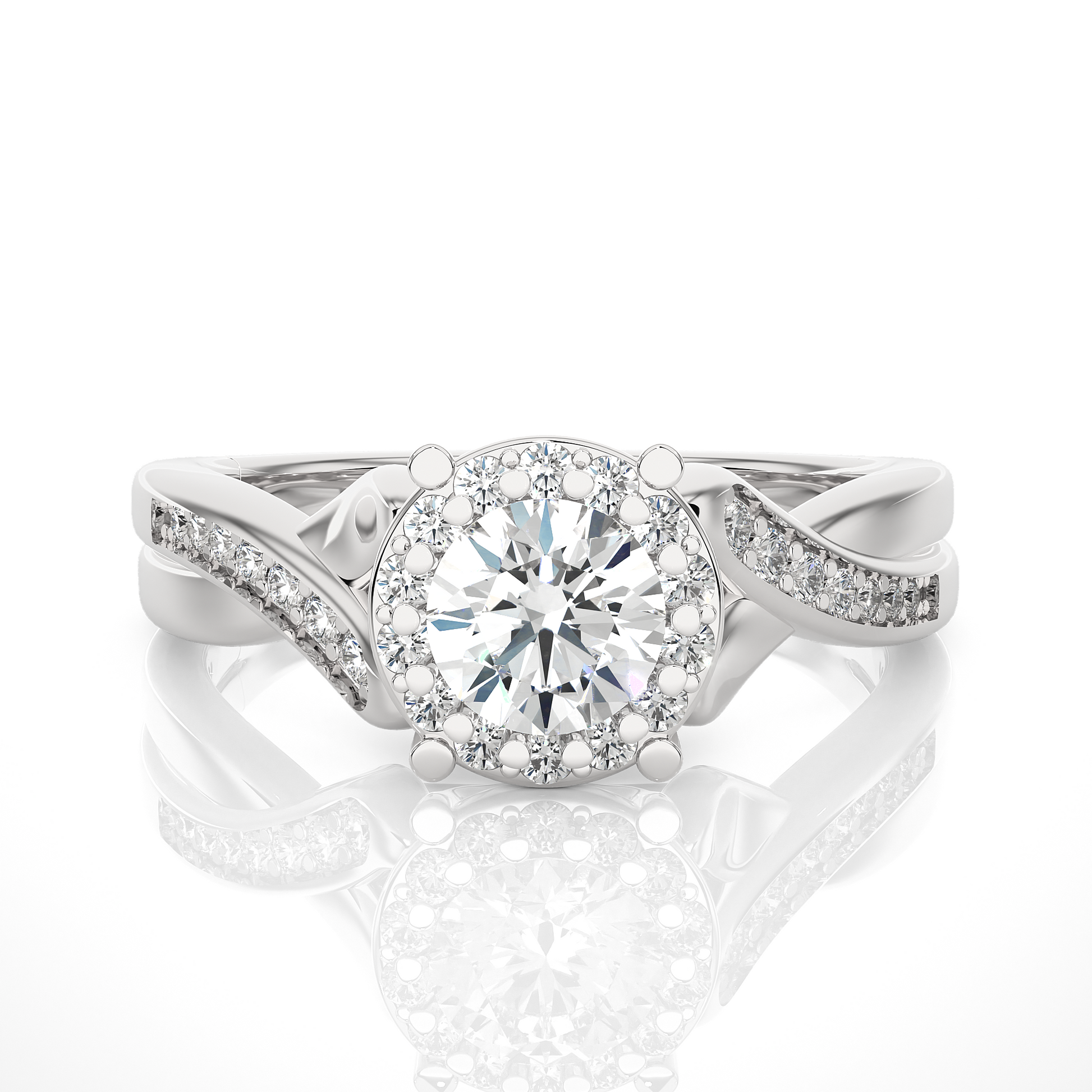 0.6+0.24 Ct Round Diamond Ring