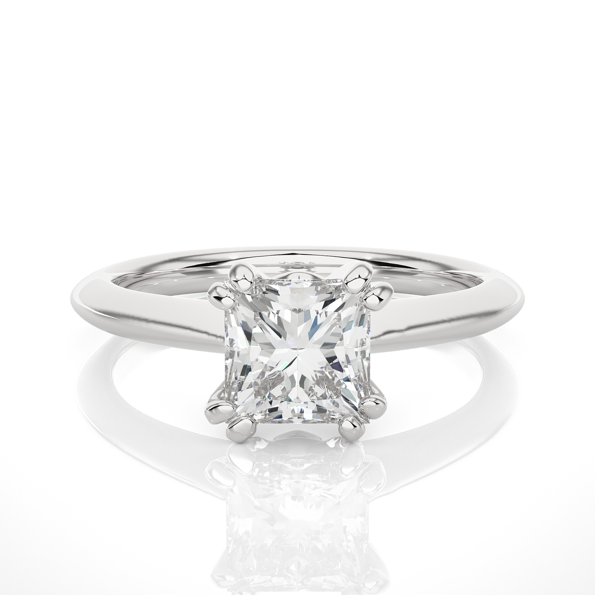 Princess + Round Diamond Ring – Minimal Design with Elegant Diamond Pairing in Gold