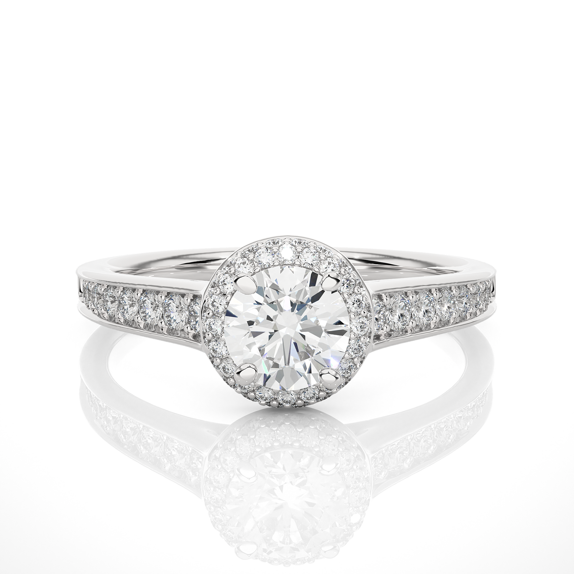 0.6+0.34 Ct Round Diamond Ring