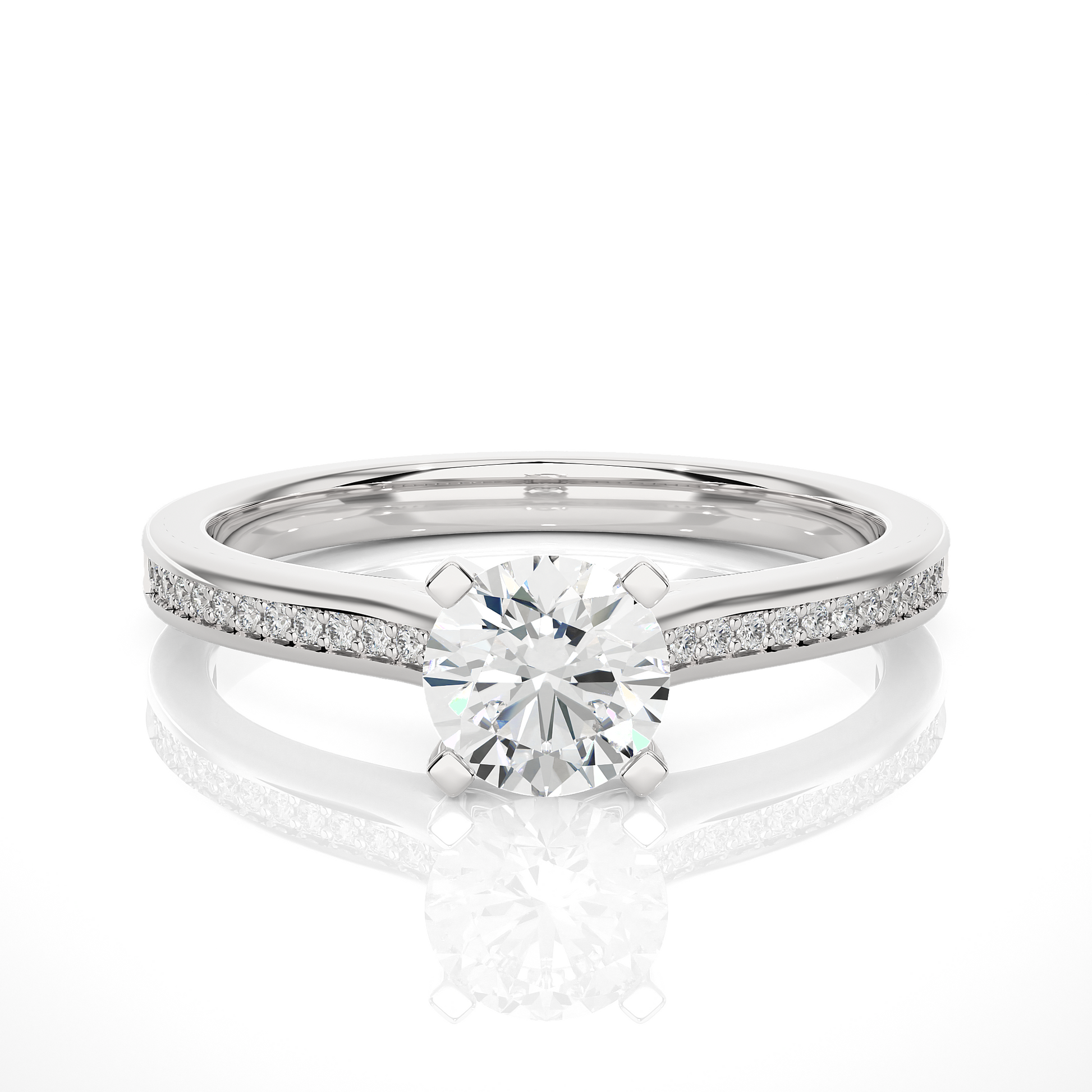 0.7 + 0.09  Ct Round Diamond Ring