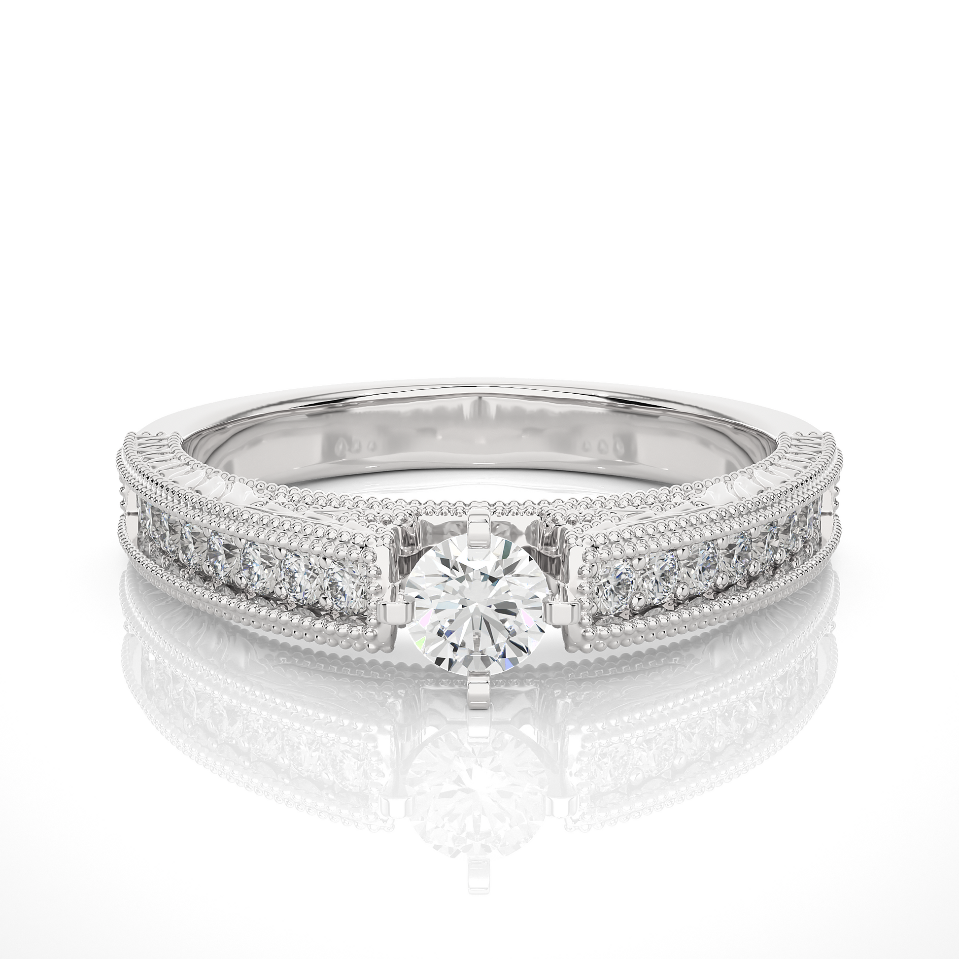 0.20+0.28 Ct Round Diamond Ring