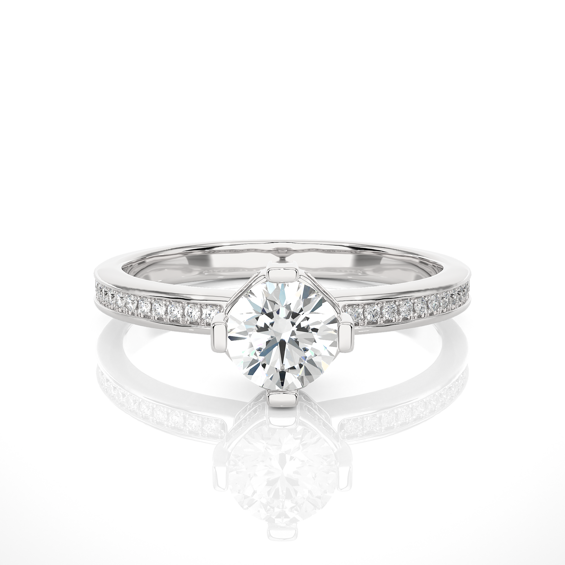 0.6+0.19 Ct Round Diamond Ring