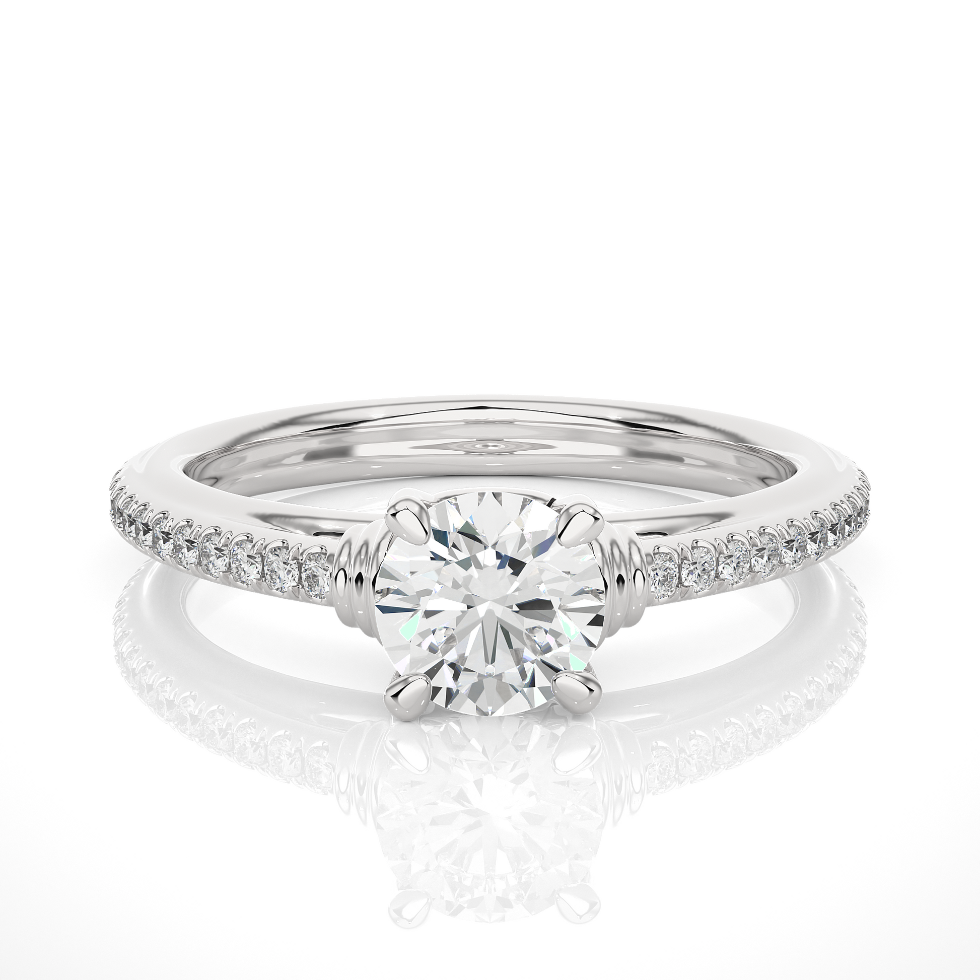 1+0.23 Ct Round Diamond Ring