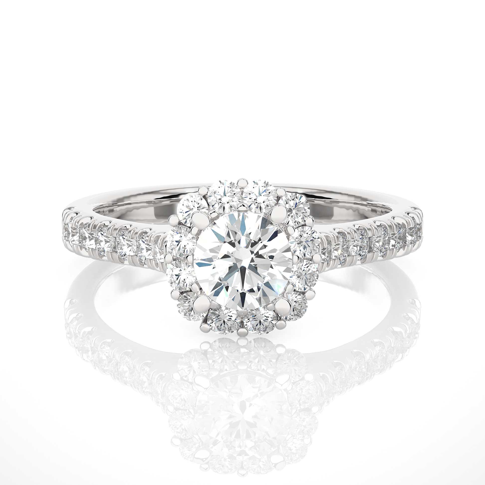 0.6+0.52 Ct Round Diamond Ring