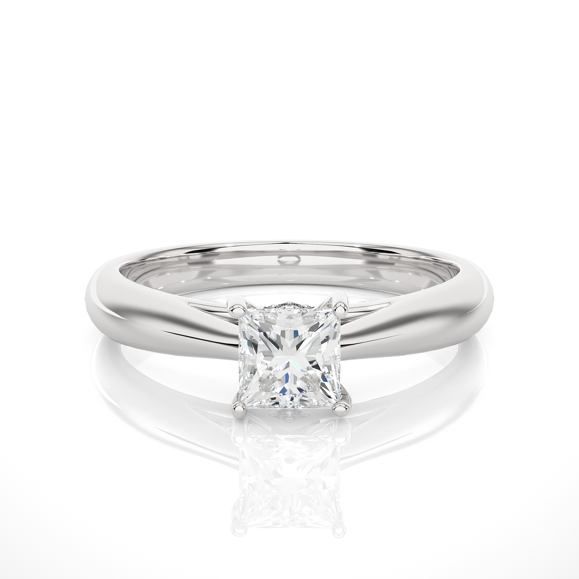 Round + Princess Diamond Ring – Elegant Diamond Pairing in Gold