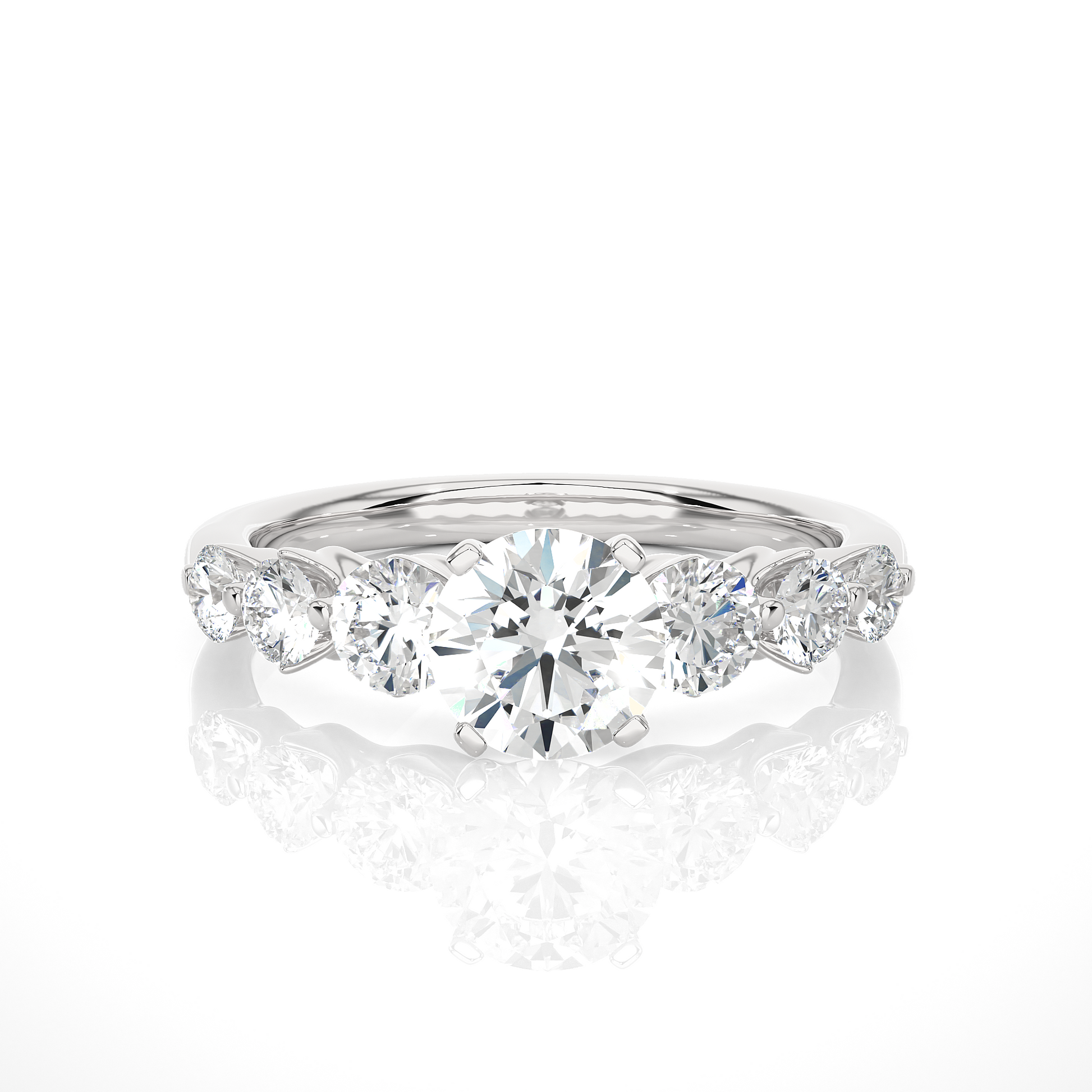 0.7+0.41+0.20+0.16 Ct Round Diamond Ring