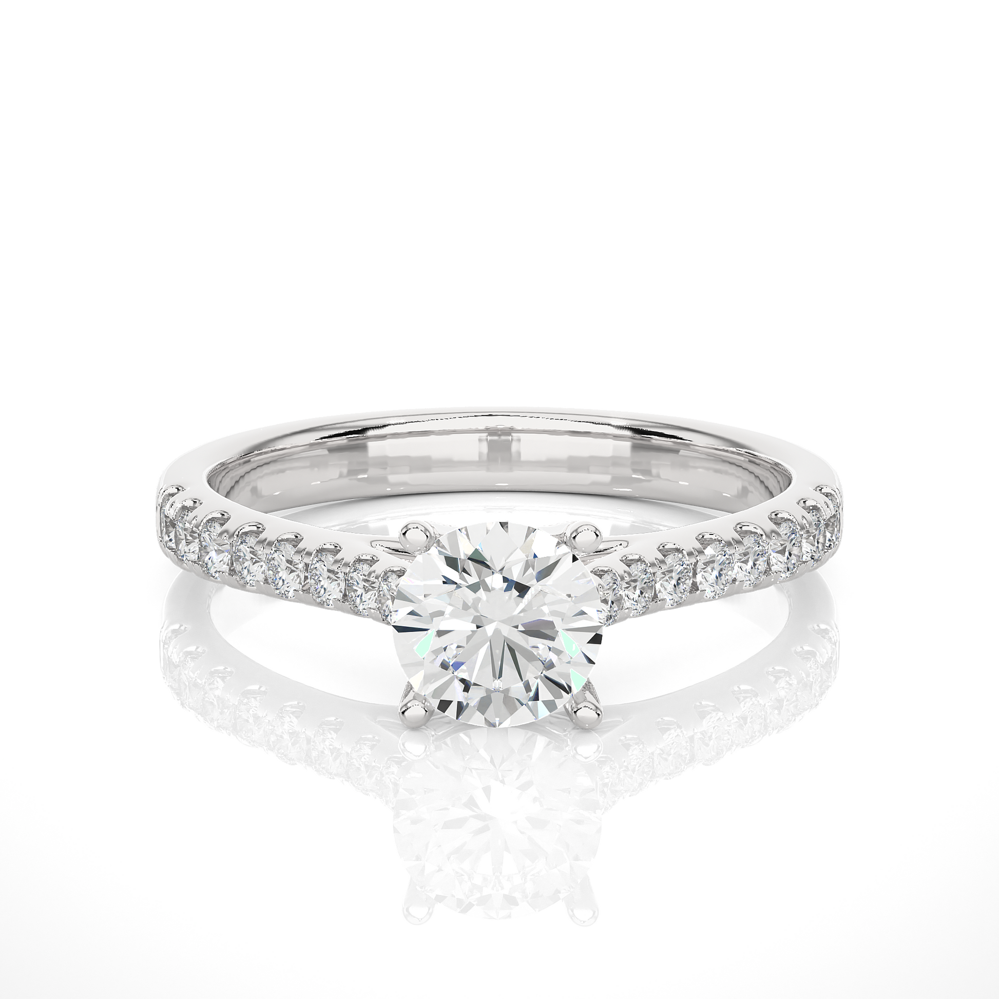 0.6+0.26 Ct Round Diamond Ring