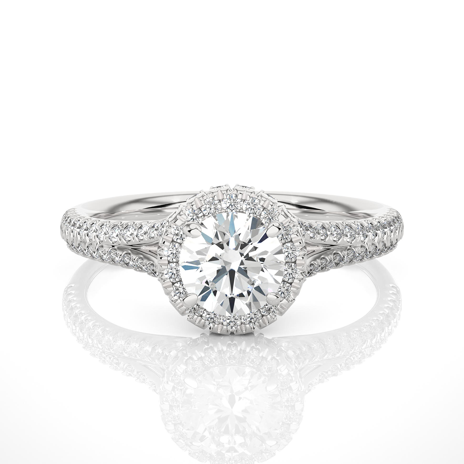 0.6+0.48 Ct Round Diamond Ring