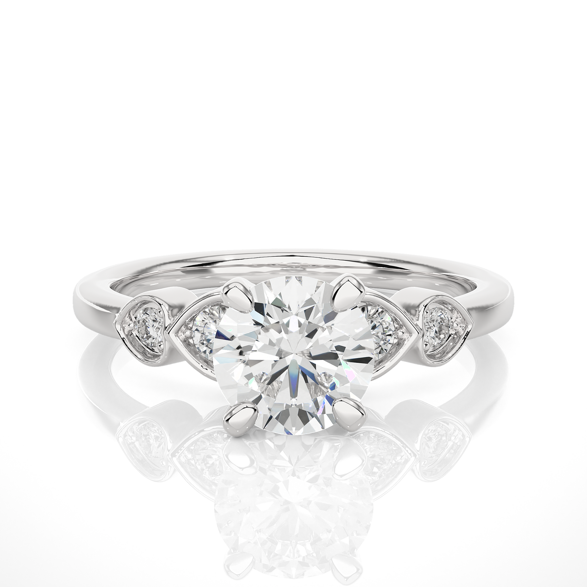 1.1+0.16 Ct Round Diamond Ring