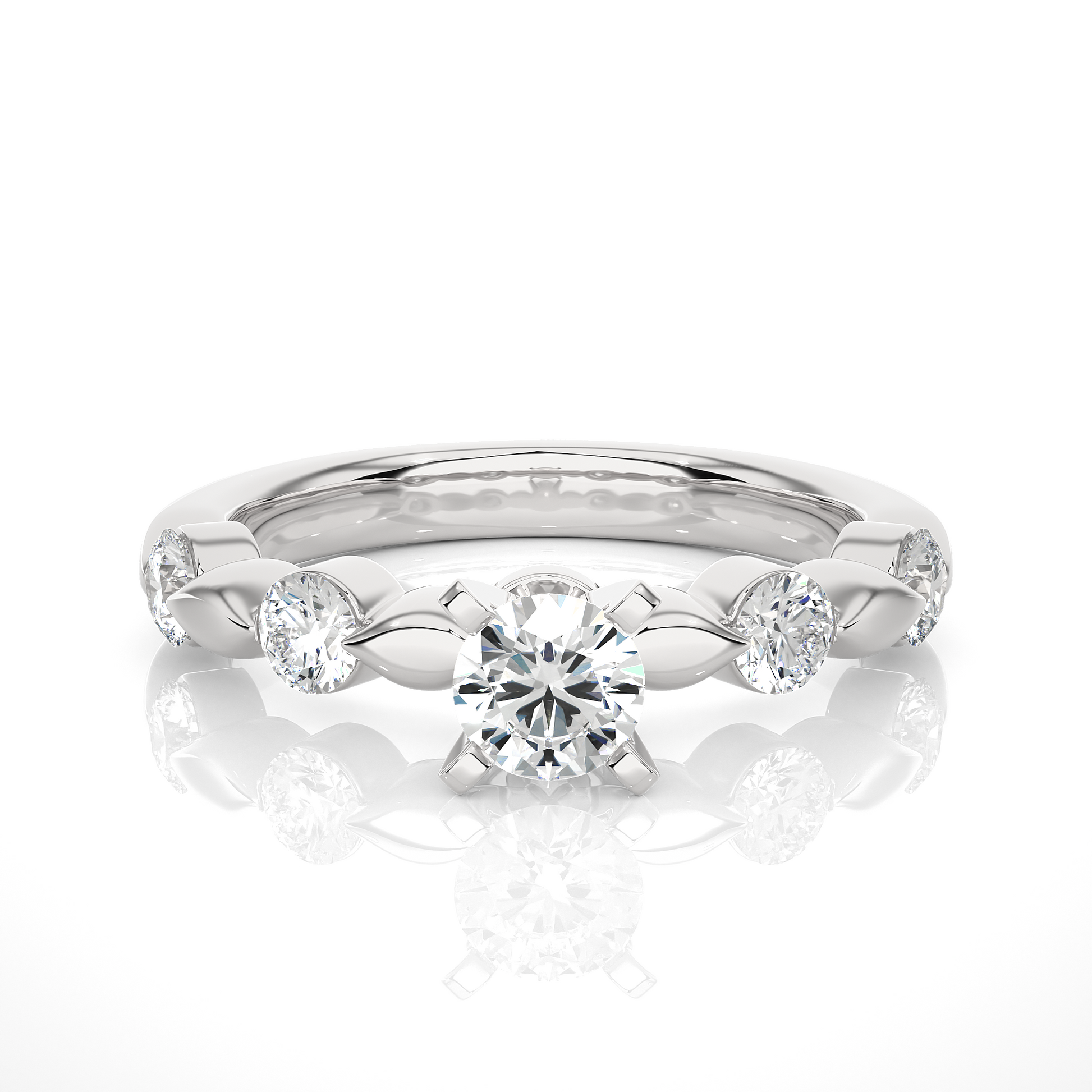 0.4+0.49 Ct Round Diamond Ring