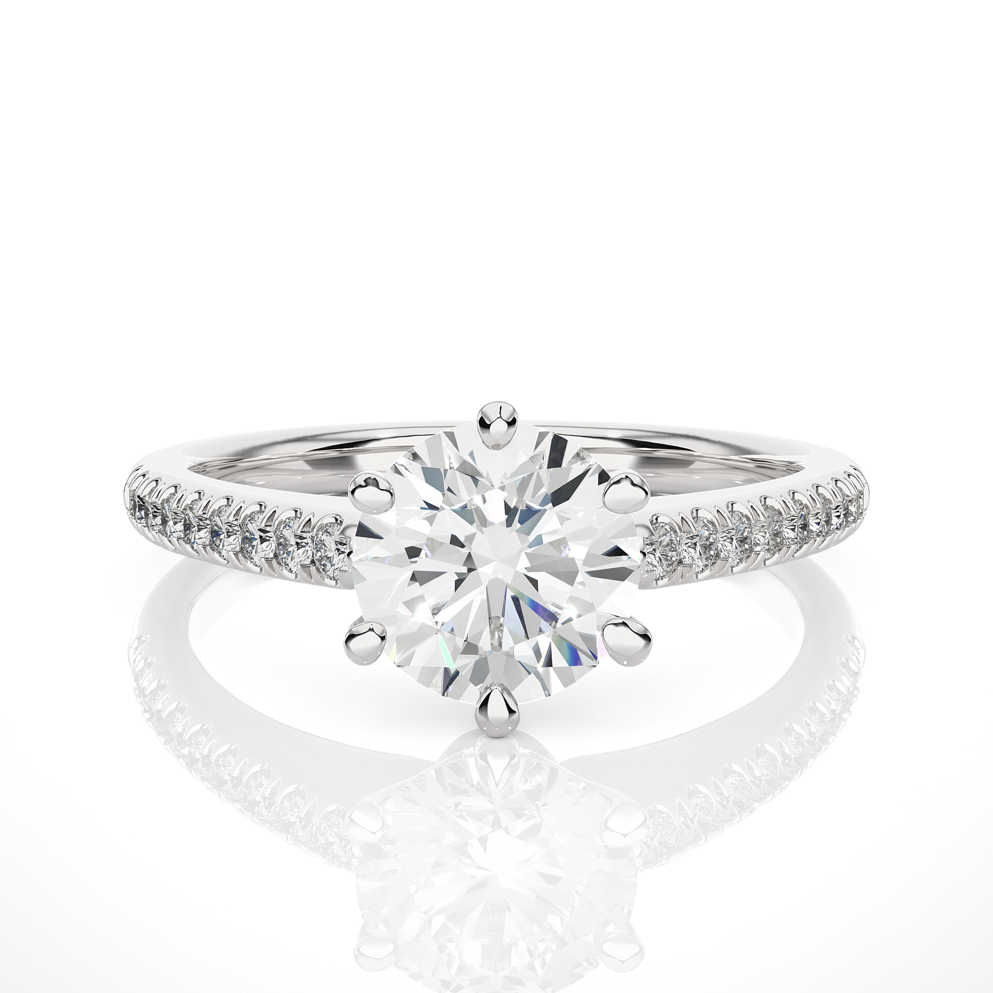 1.3+0.18 Ct Round Diamond Ring