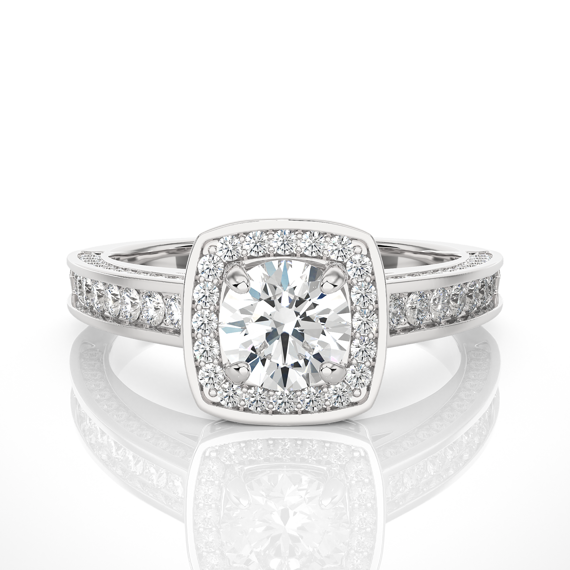 0.7+0.76 Ct Round Diamond Ring