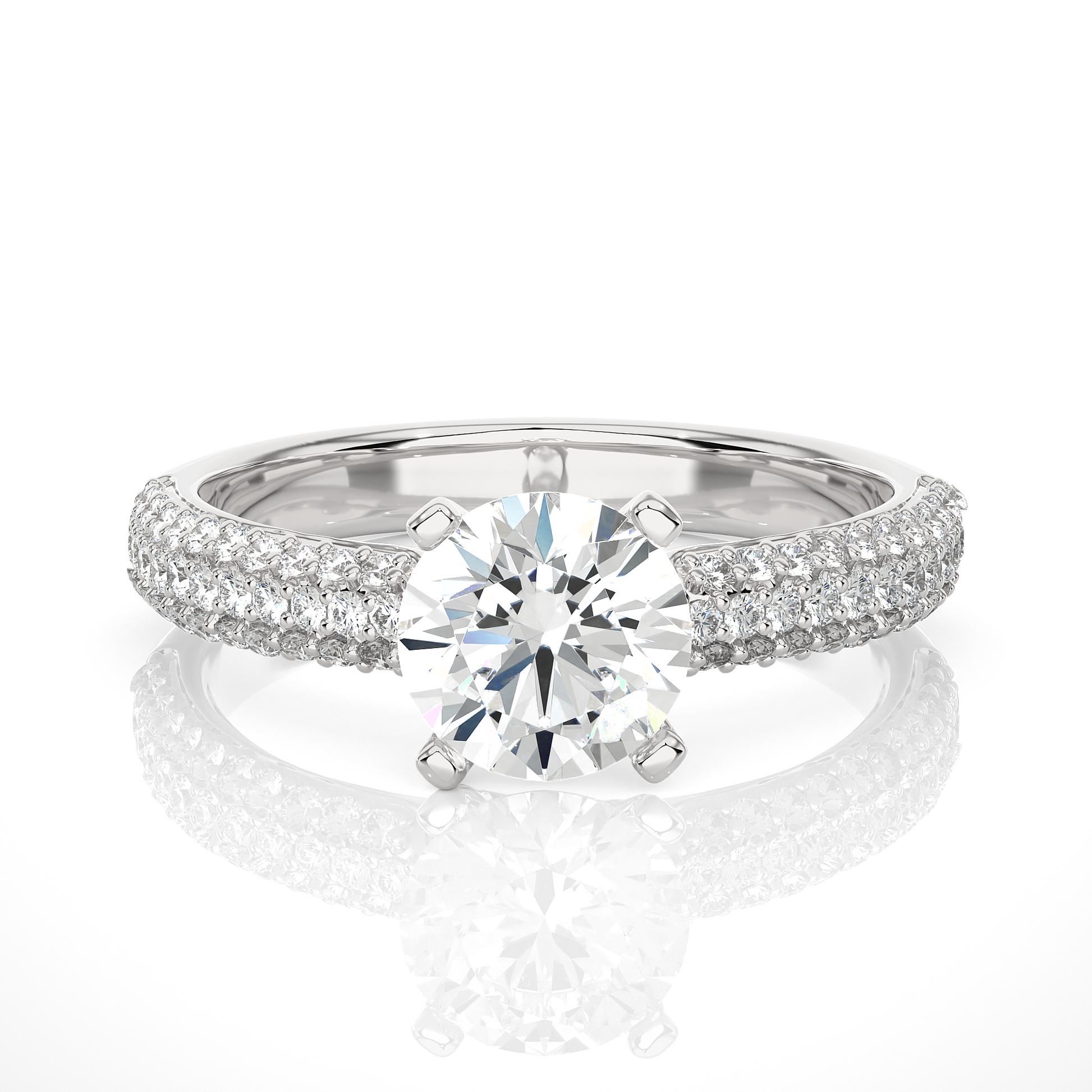 0.8+0.41 Ct Round Diamond Ring