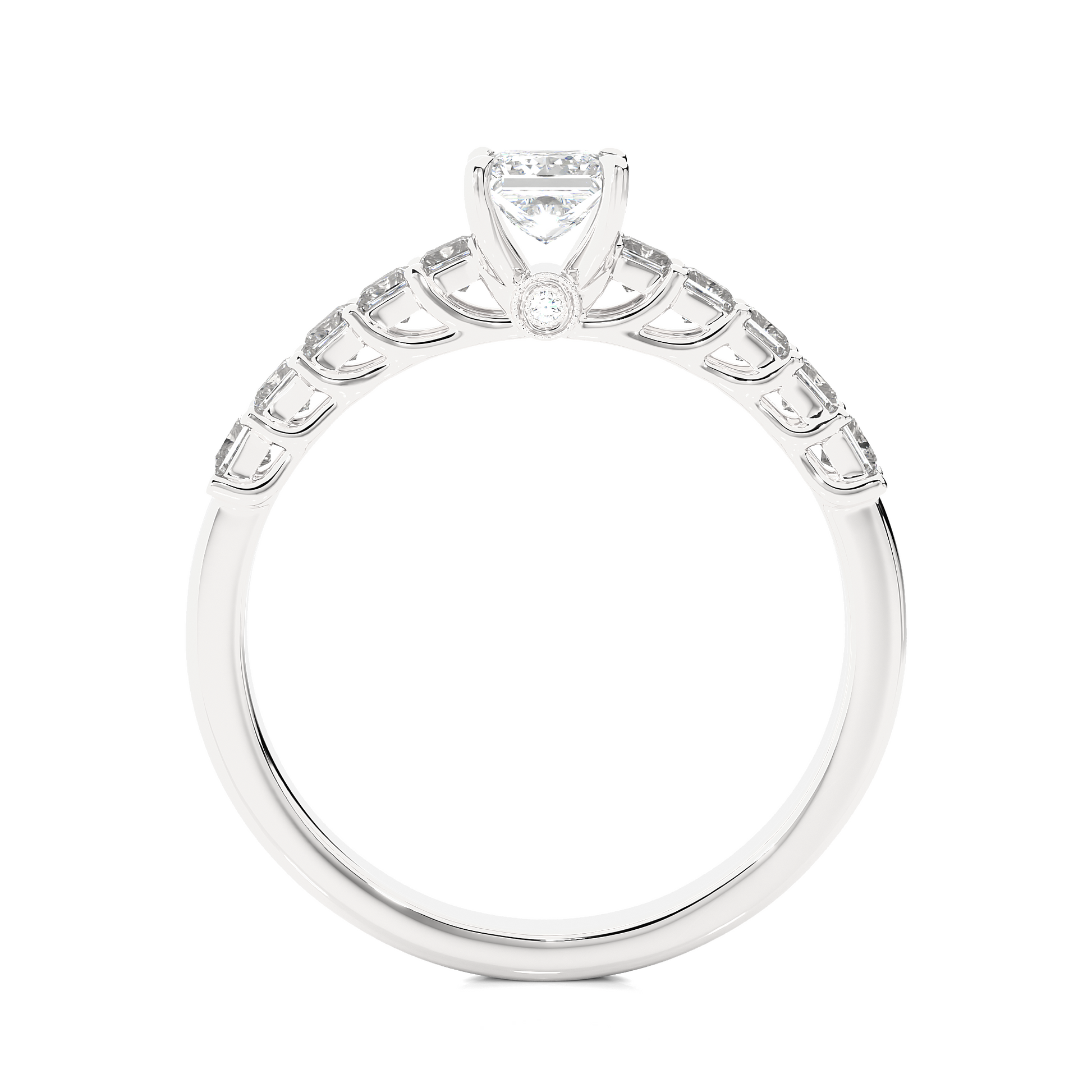 0.40+0.44+0.01 Ct Princess + Princess + Round Diamond Ring