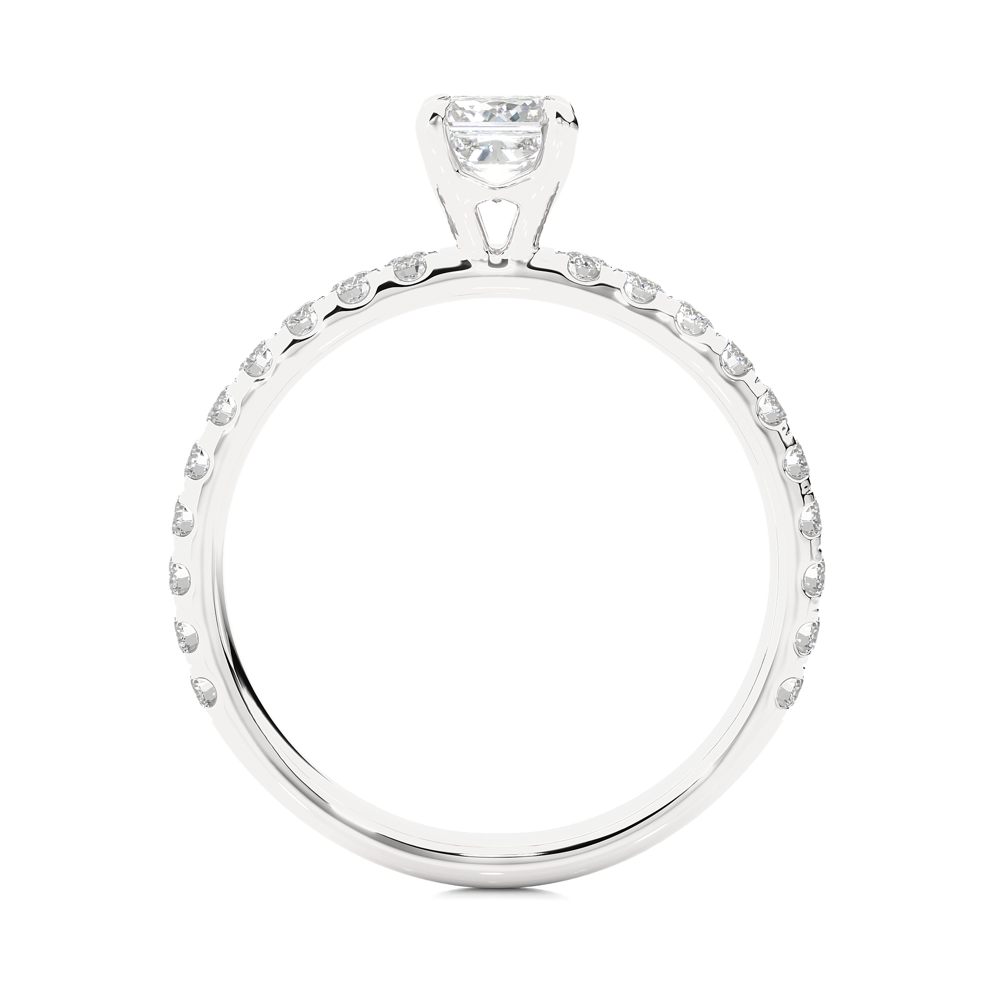 0.6+0.44  Ct Princess + Round Diamond Ring