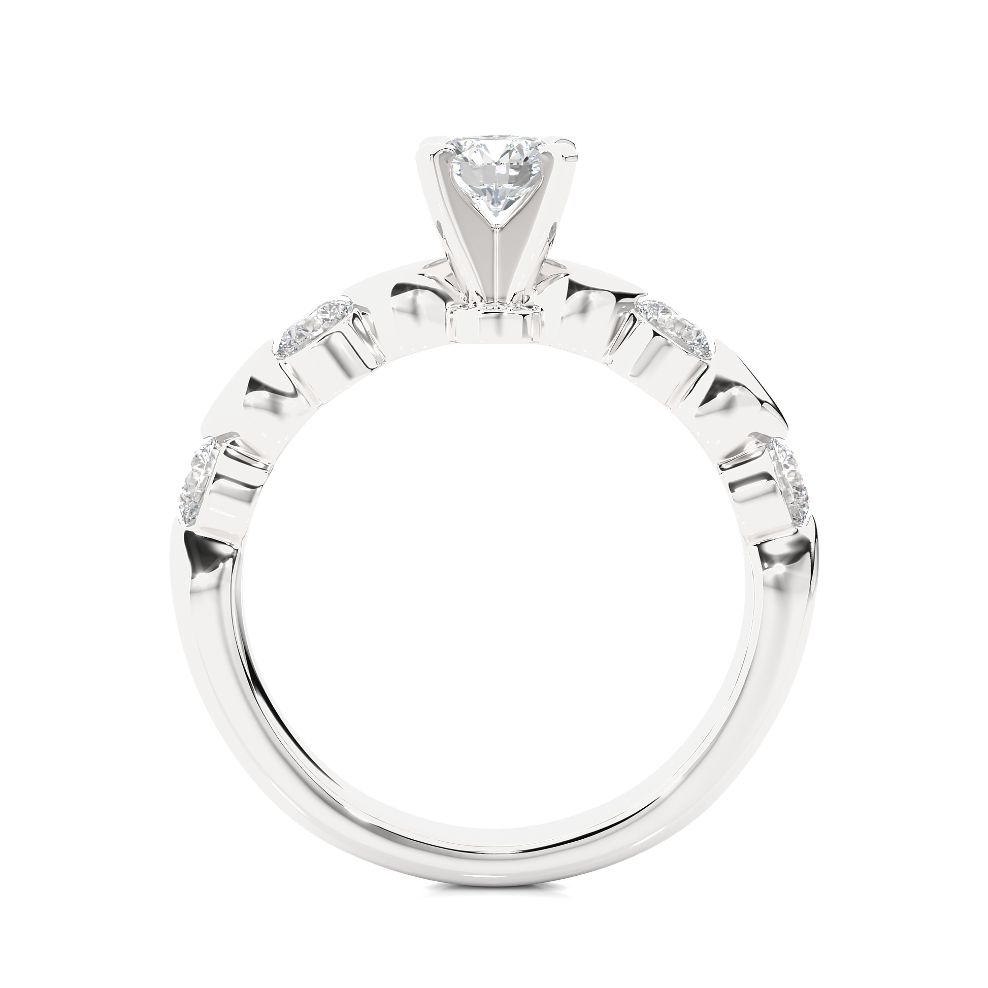 0.4+0.49 Ct Round Diamond Ring
