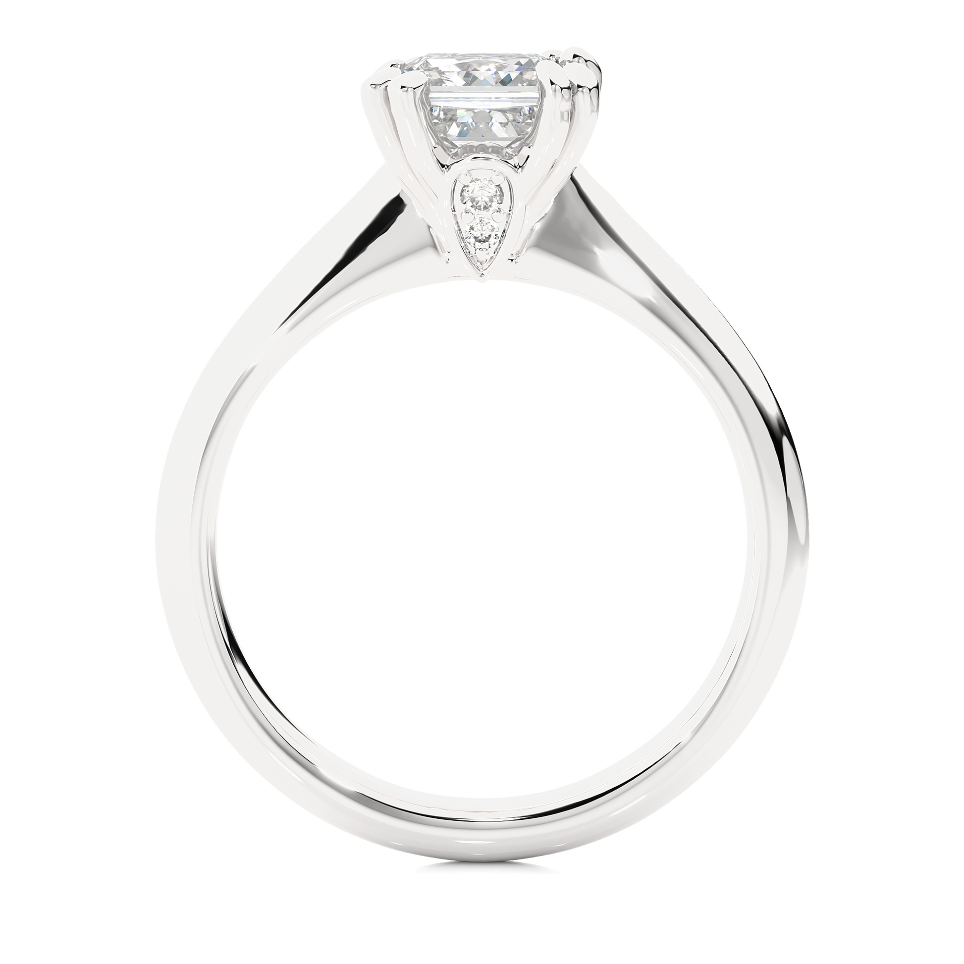 Princess + Round Diamond Ring – Minimal Design with Elegant Diamond Pairing in Gold