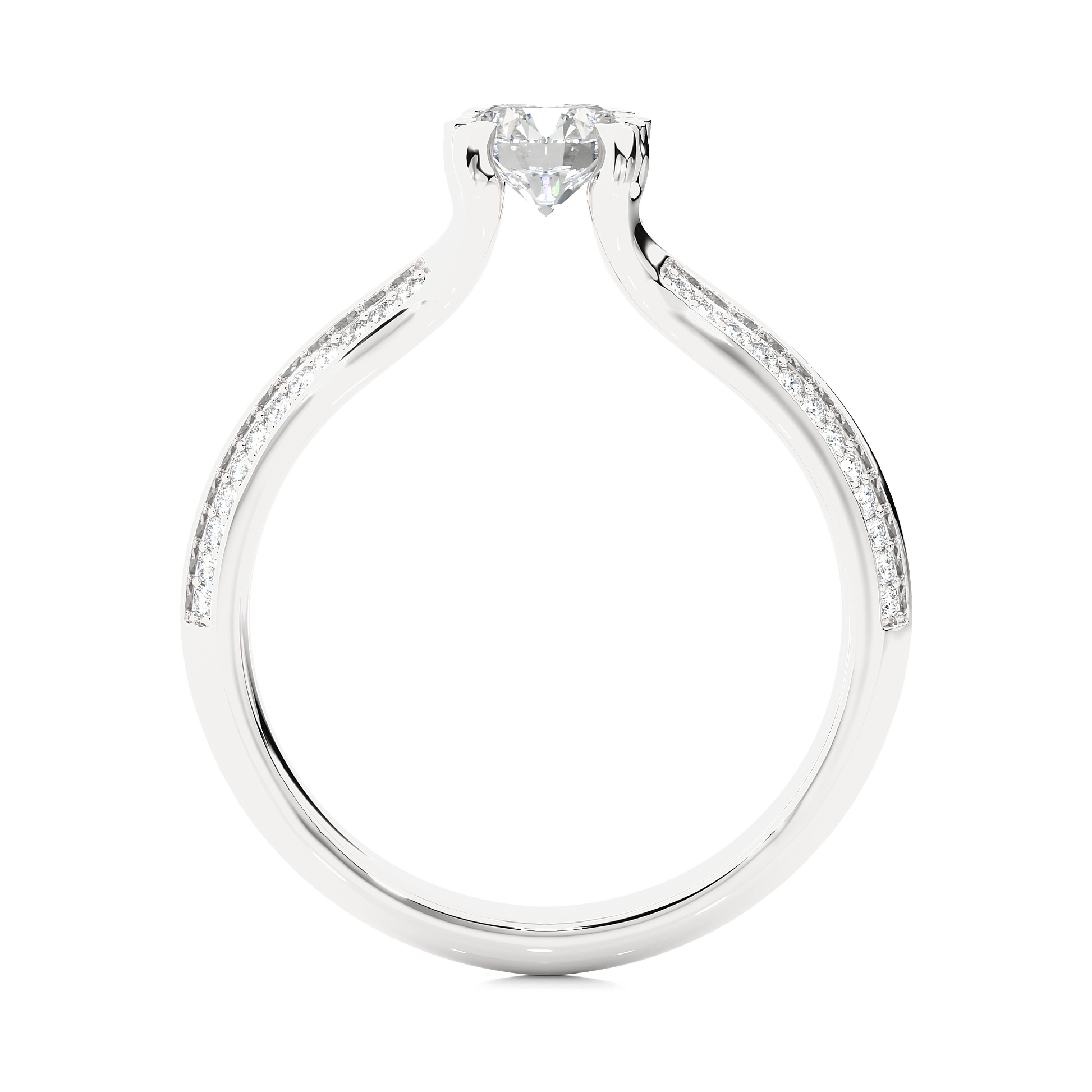 0.7+0.13 Ct Round Diamond Ring