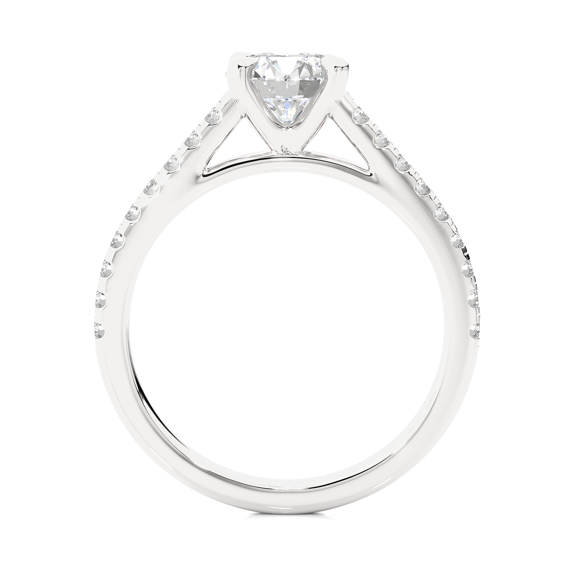 1.1+0.28 Ct Round Diamond Ring