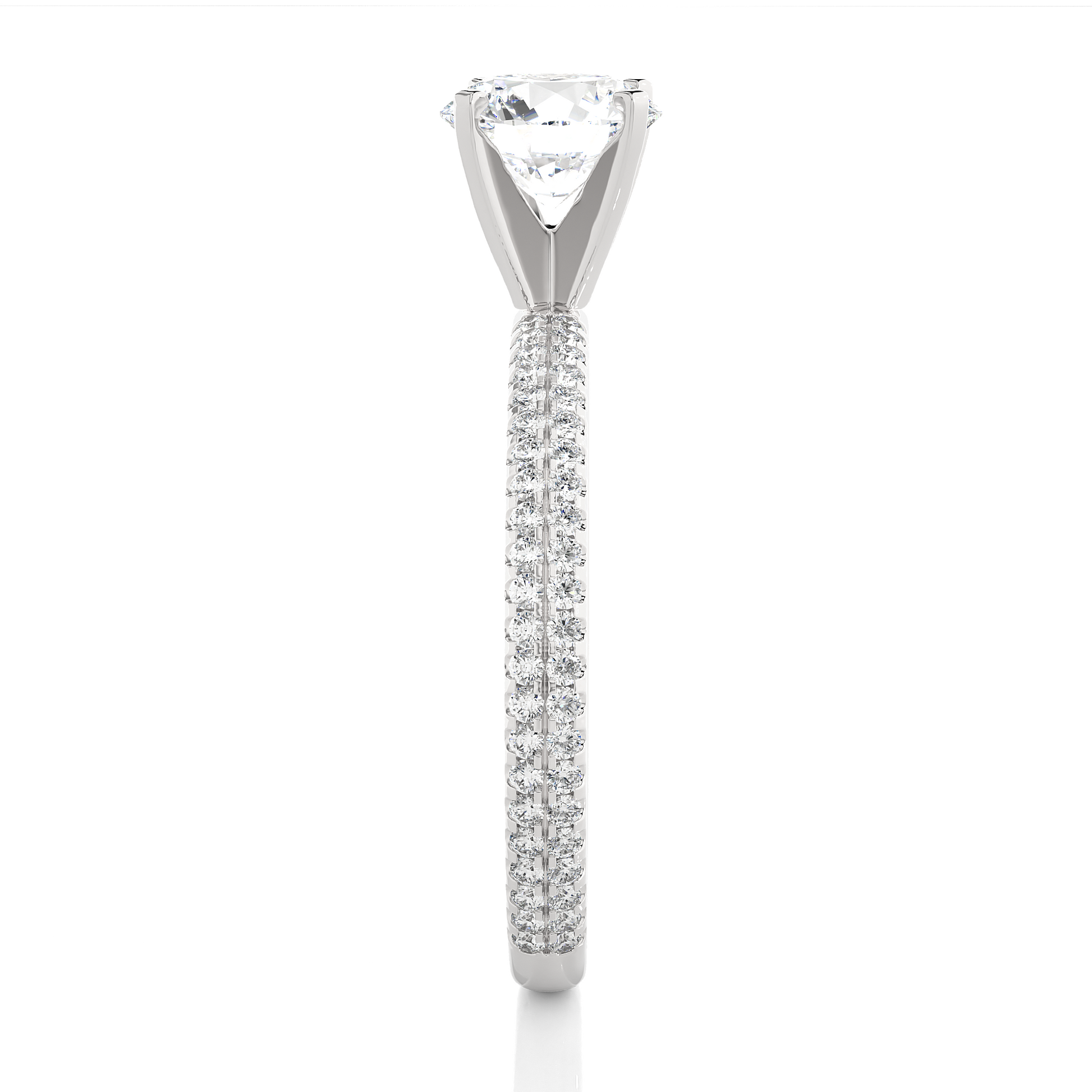 Dazzling Round Solitaire with glittering band