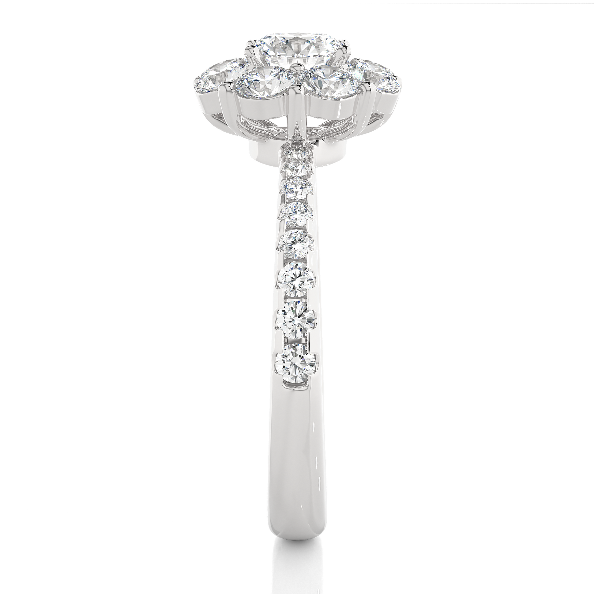 0.6+0.81+0.25 Ct Round Diamond Ring