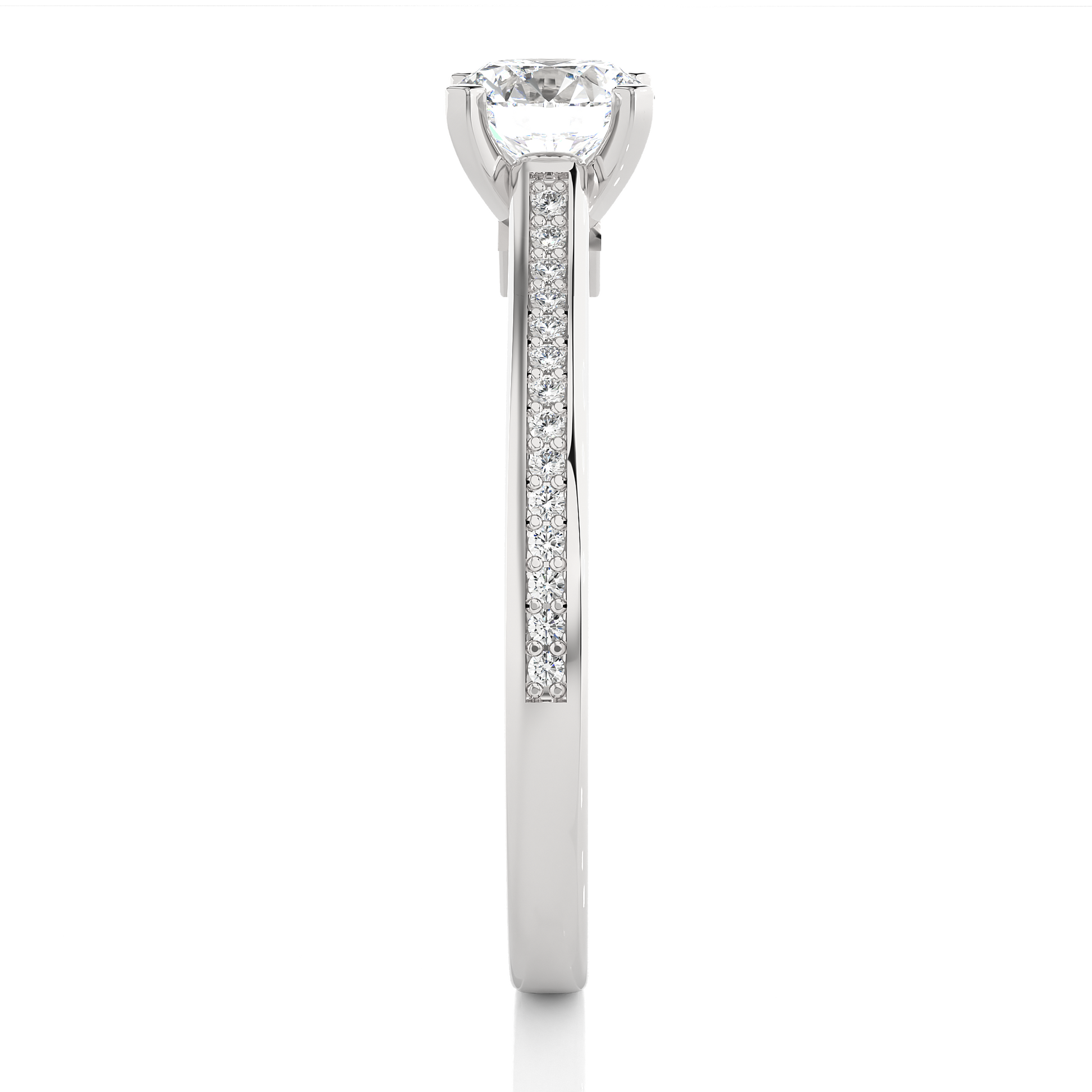 0.7 + 0.09  Ct Round Diamond Ring