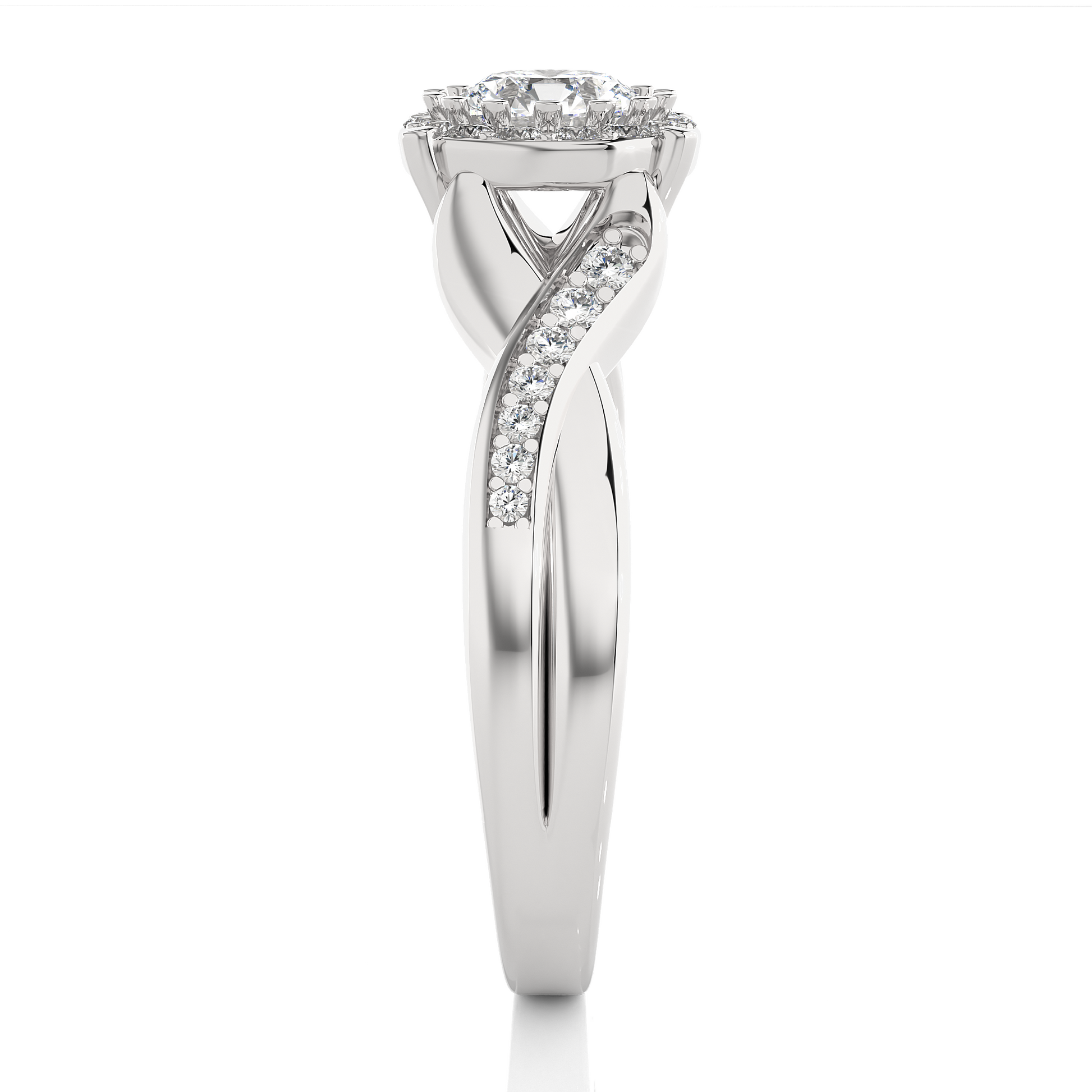 0.6+0.24 Ct Round Diamond Ring