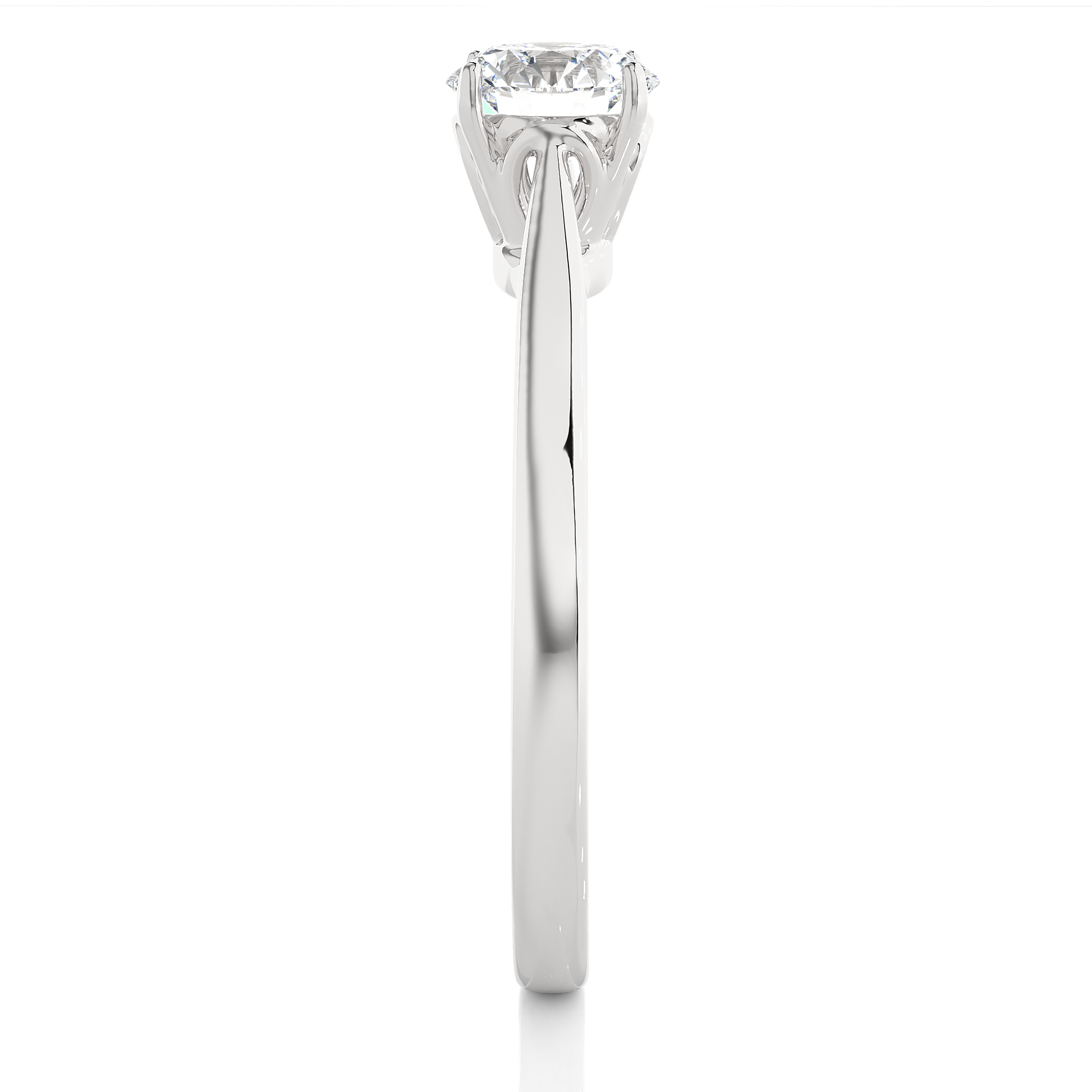 Elegant Round Diamond Ring – Elevated Solitaire Diamond on Plain Band