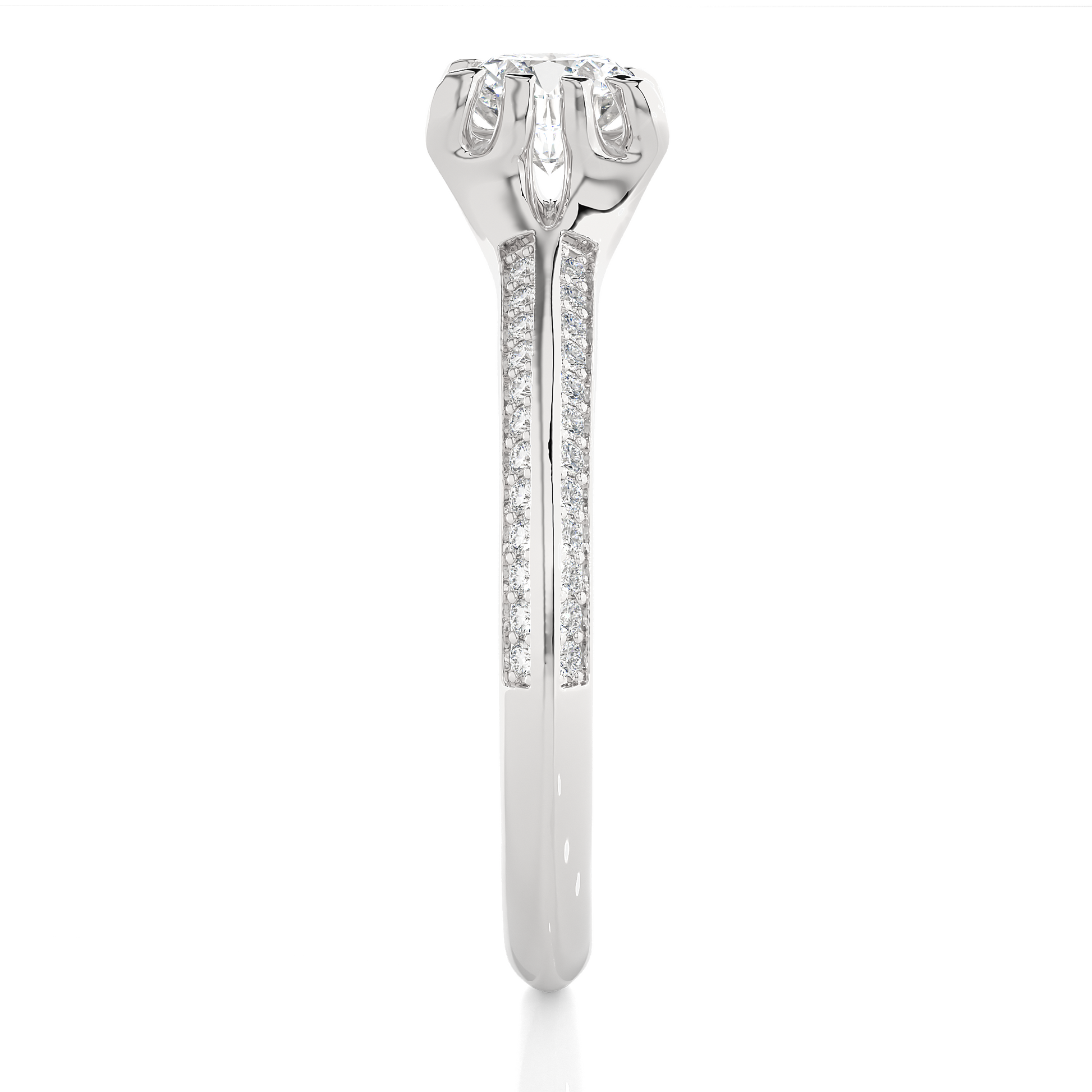 0.7+0.13 Ct Round Diamond Ring