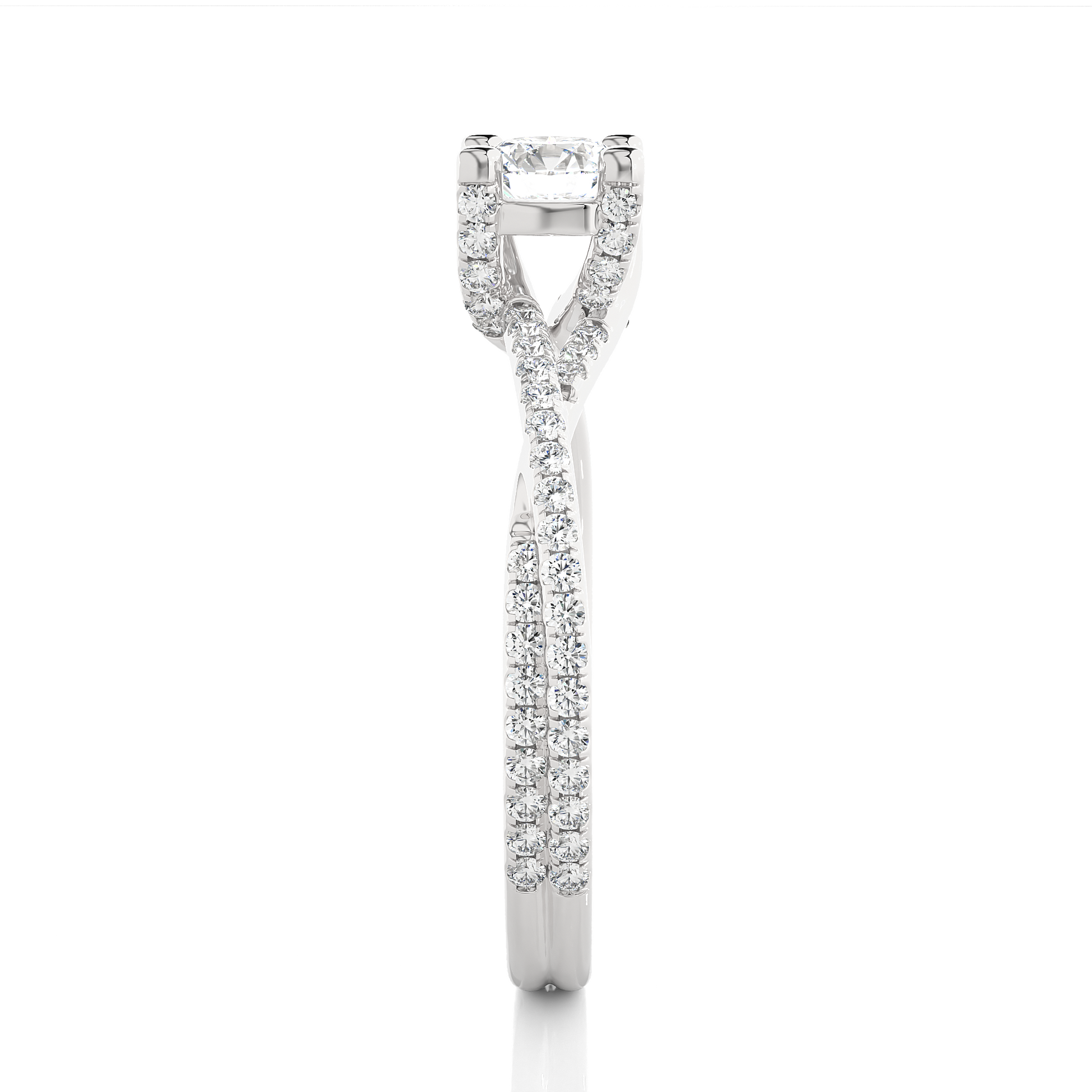 Round Diamond Ring – Solitaire Diamond with Small Diamonds in Stylish, Classy Design