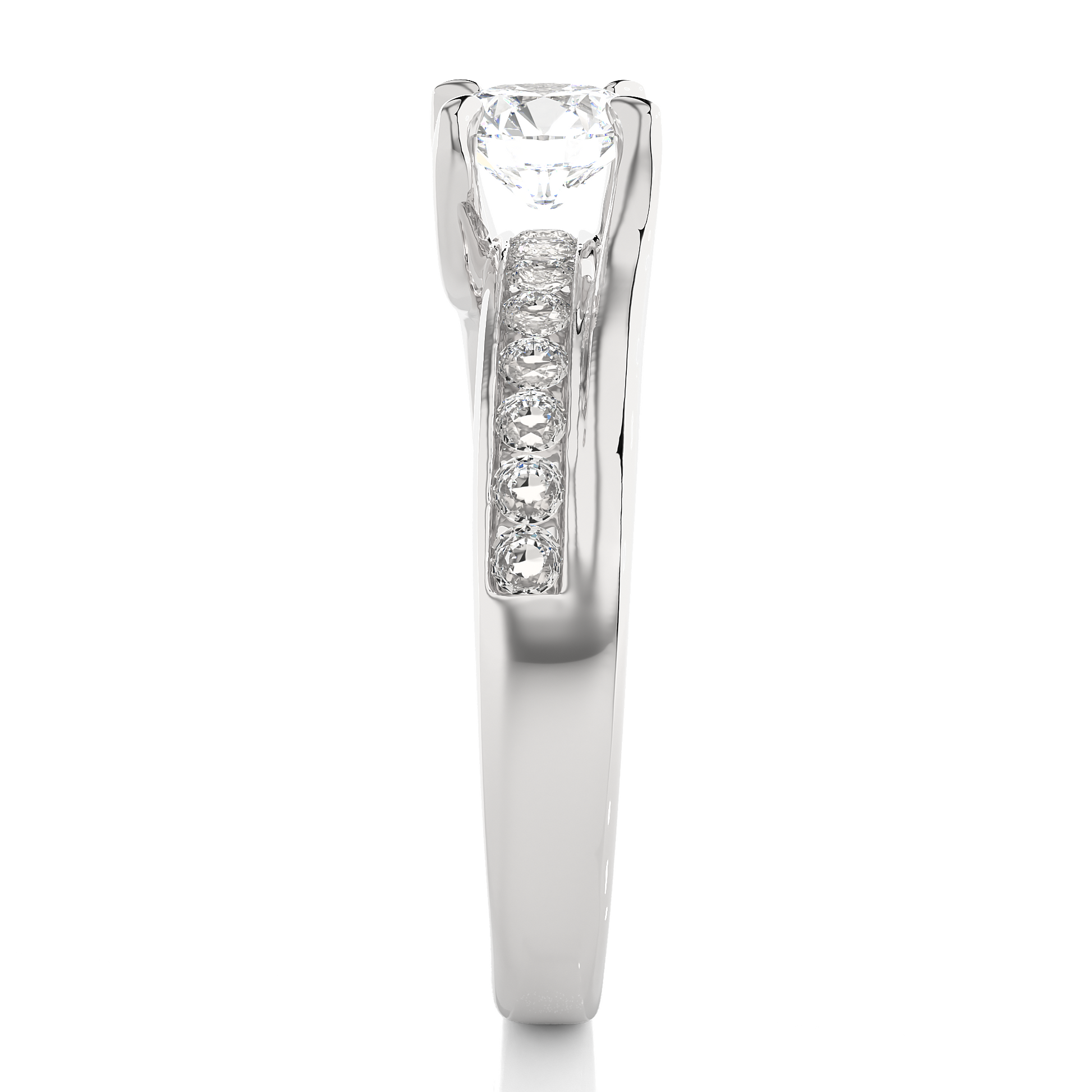 0.7+0.31 Ct Round Diamond Ring