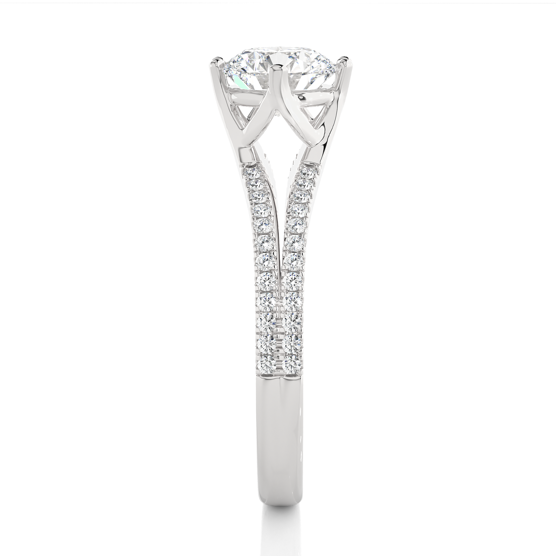 0.8+0.24 Ct Round Diamond Ring