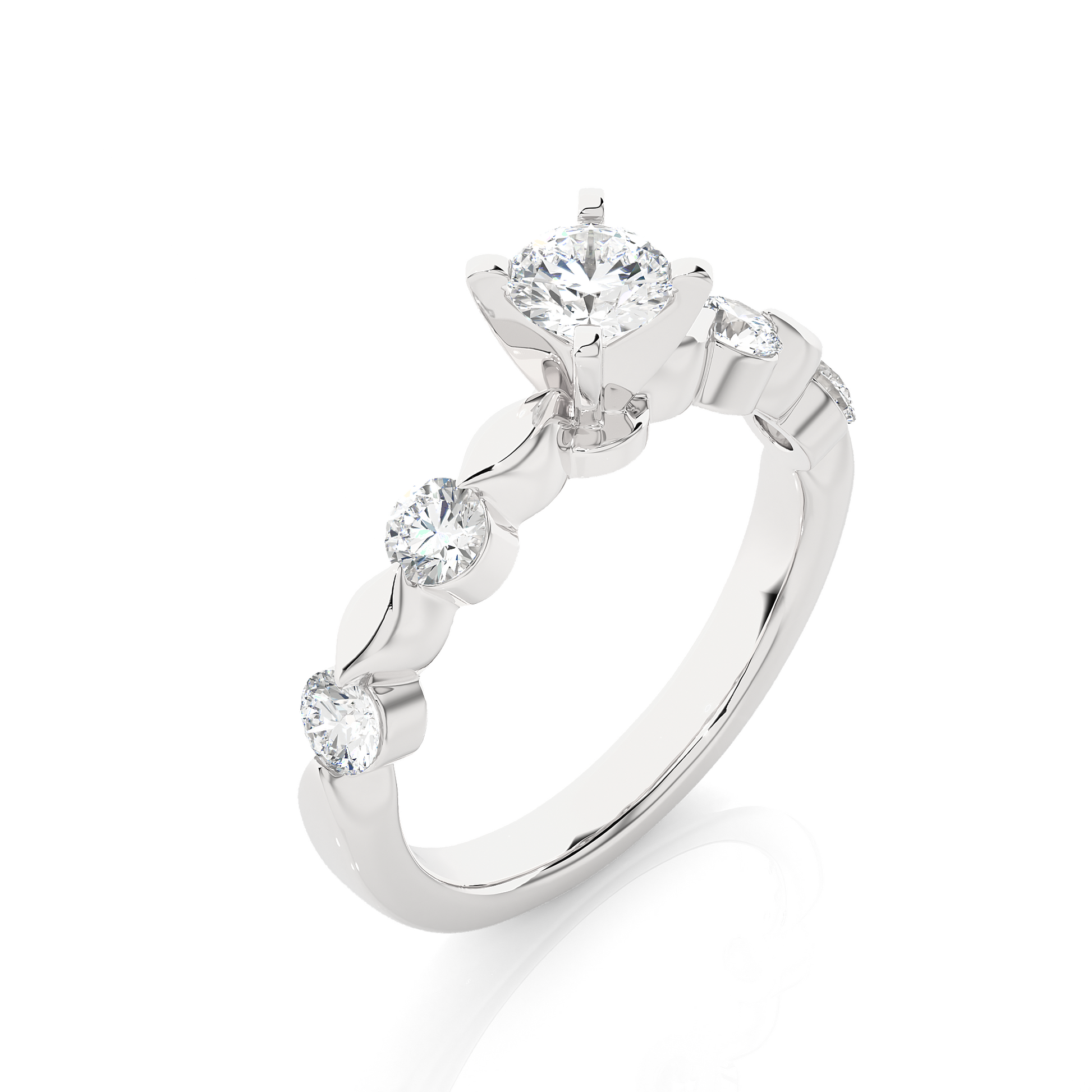 0.4+0.49 Ct Round Diamond Ring