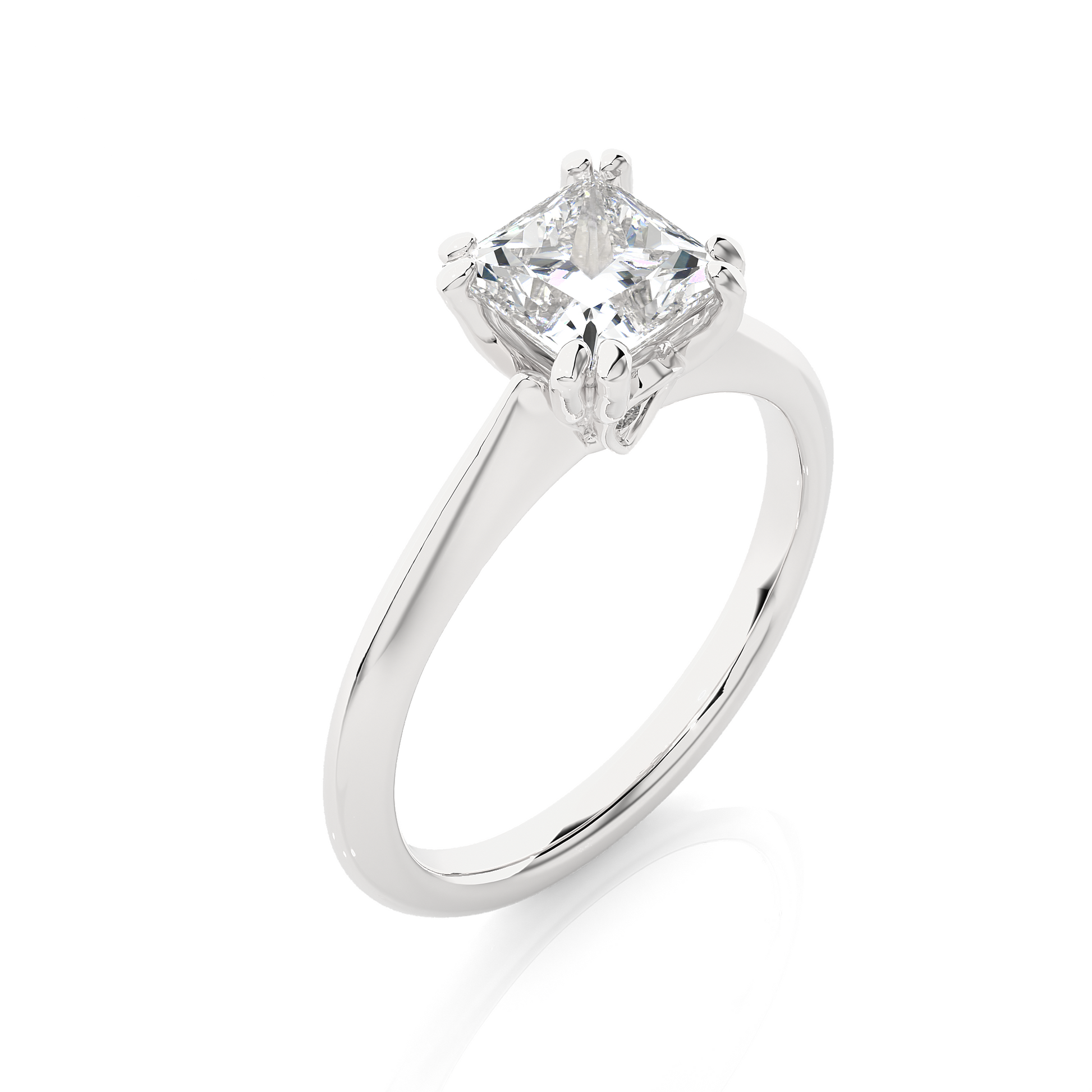 Princess + Round Diamond Ring – Minimal Design with Elegant Diamond Pairing in Gold