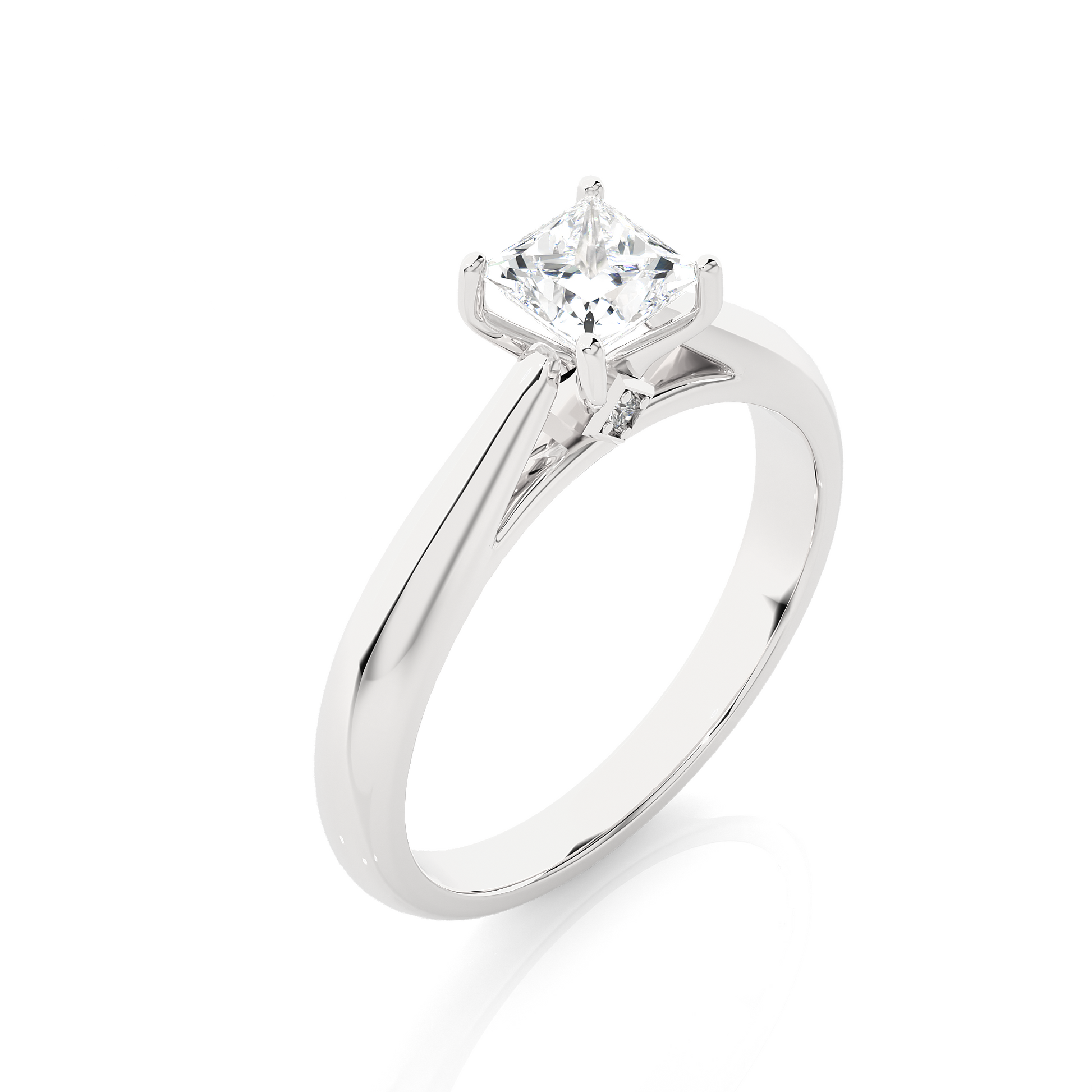 Round + Princess Diamond Ring – Elegant Diamond Pairing in Gold