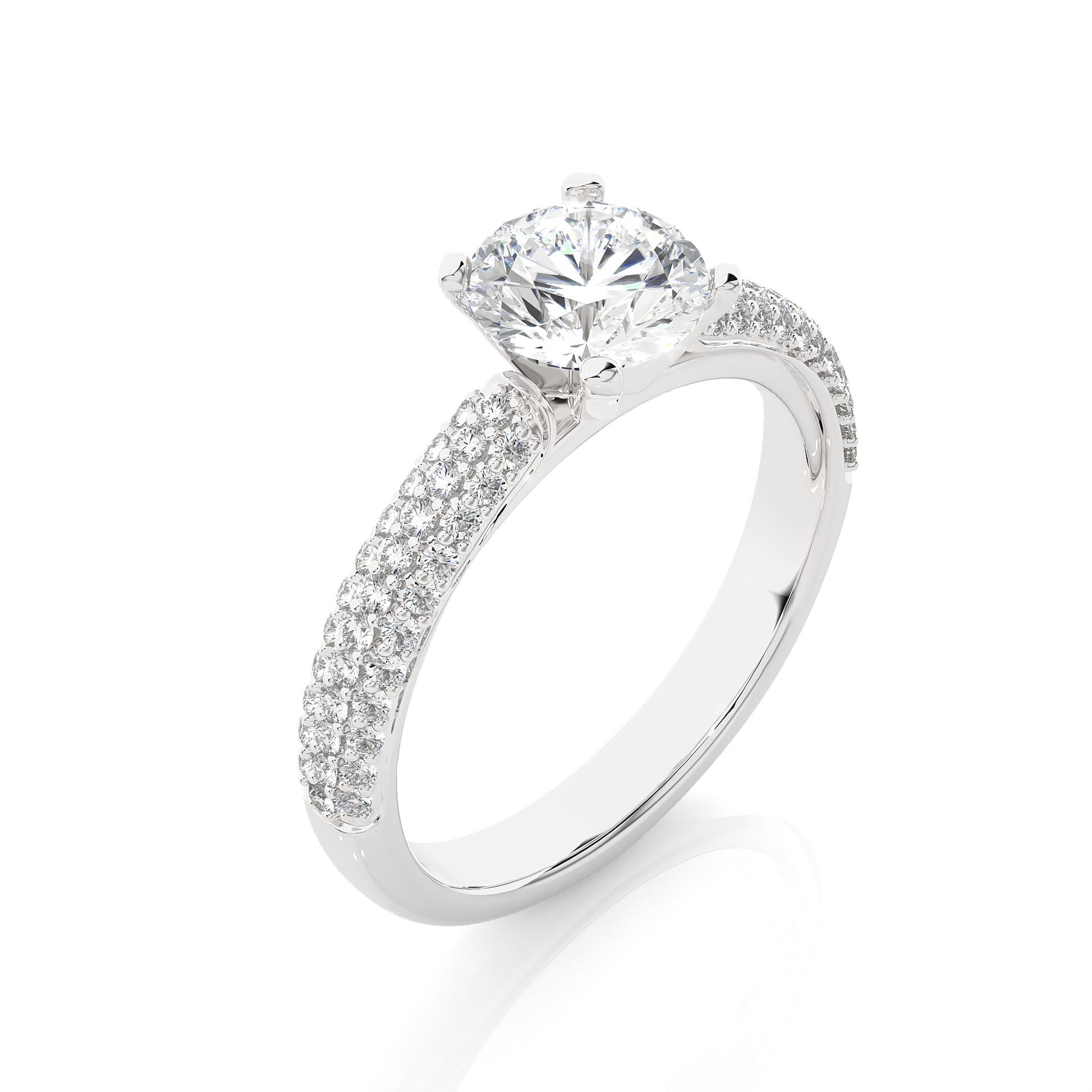 0.8+0.41 Ct Round Diamond Ring