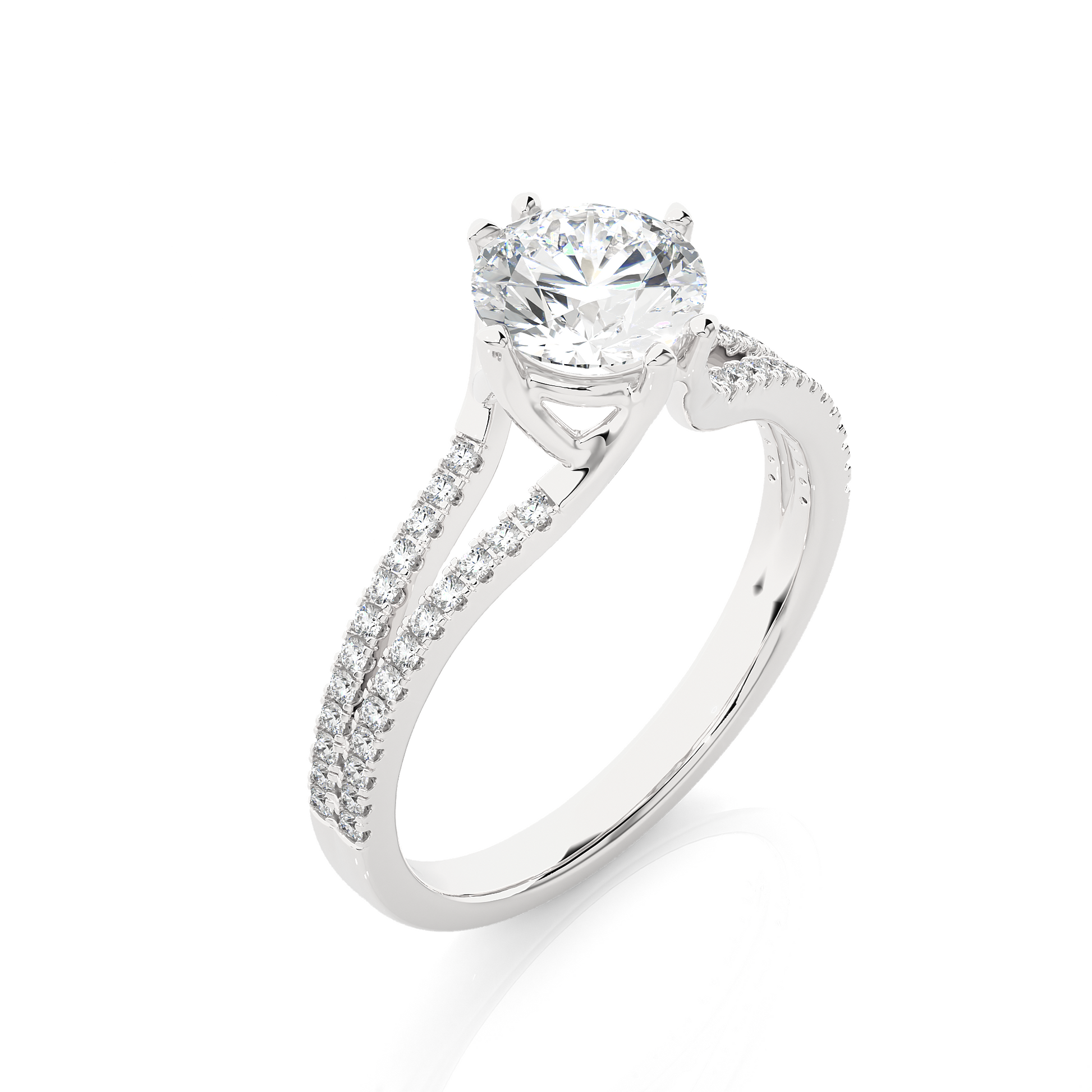 0.8+0.24 Ct Round Diamond Ring