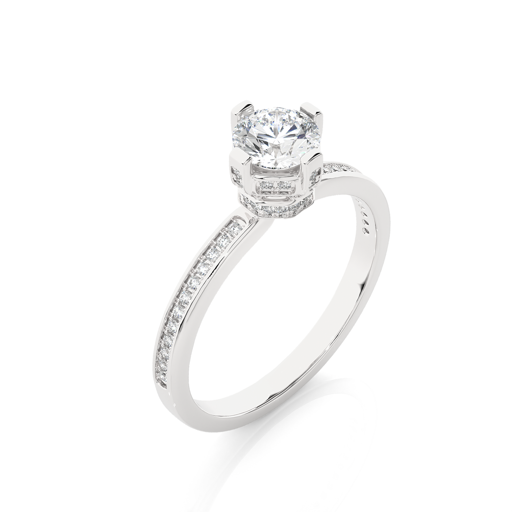 0.6+0.19 Ct Round Diamond Ring