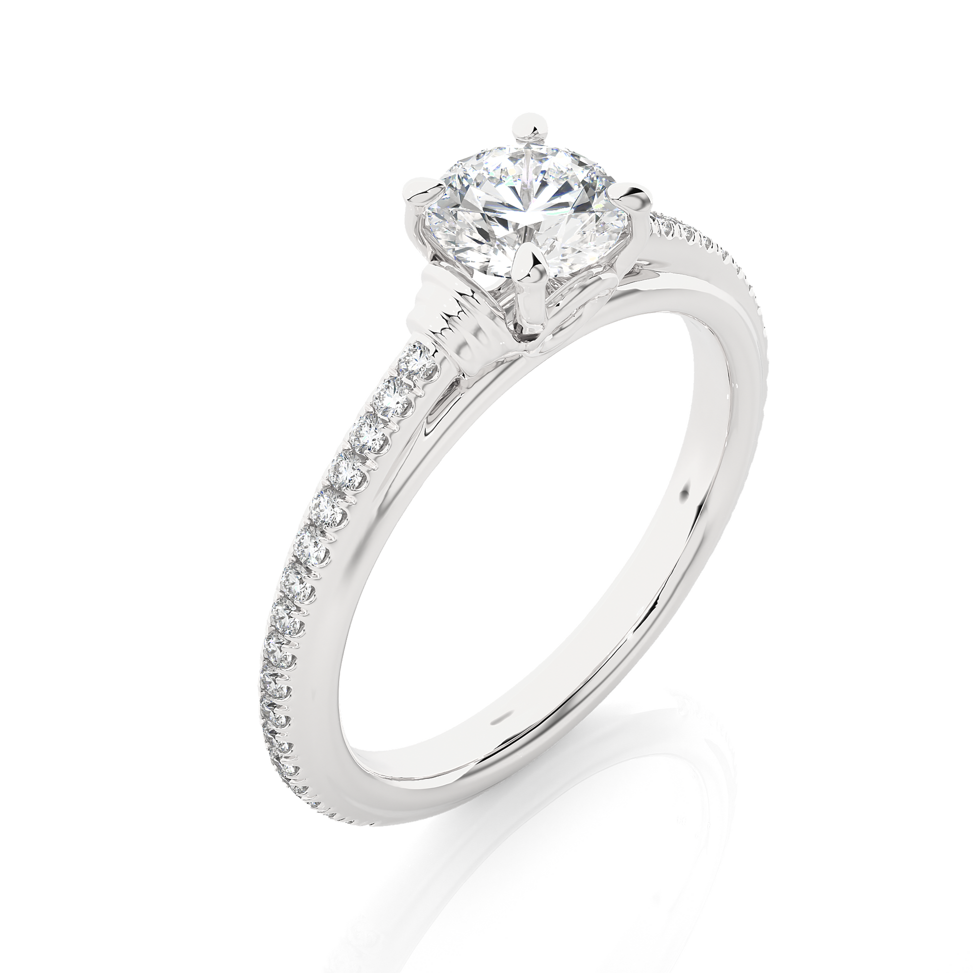 1+0.23 Ct Round Diamond Ring
