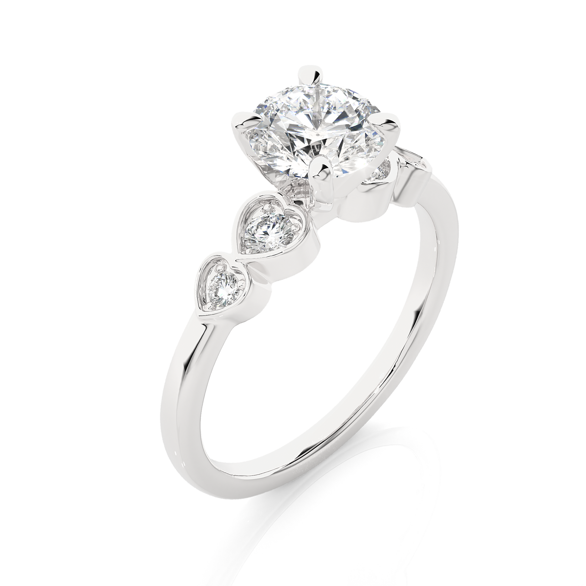 1.1+0.16 Ct Round Diamond Ring