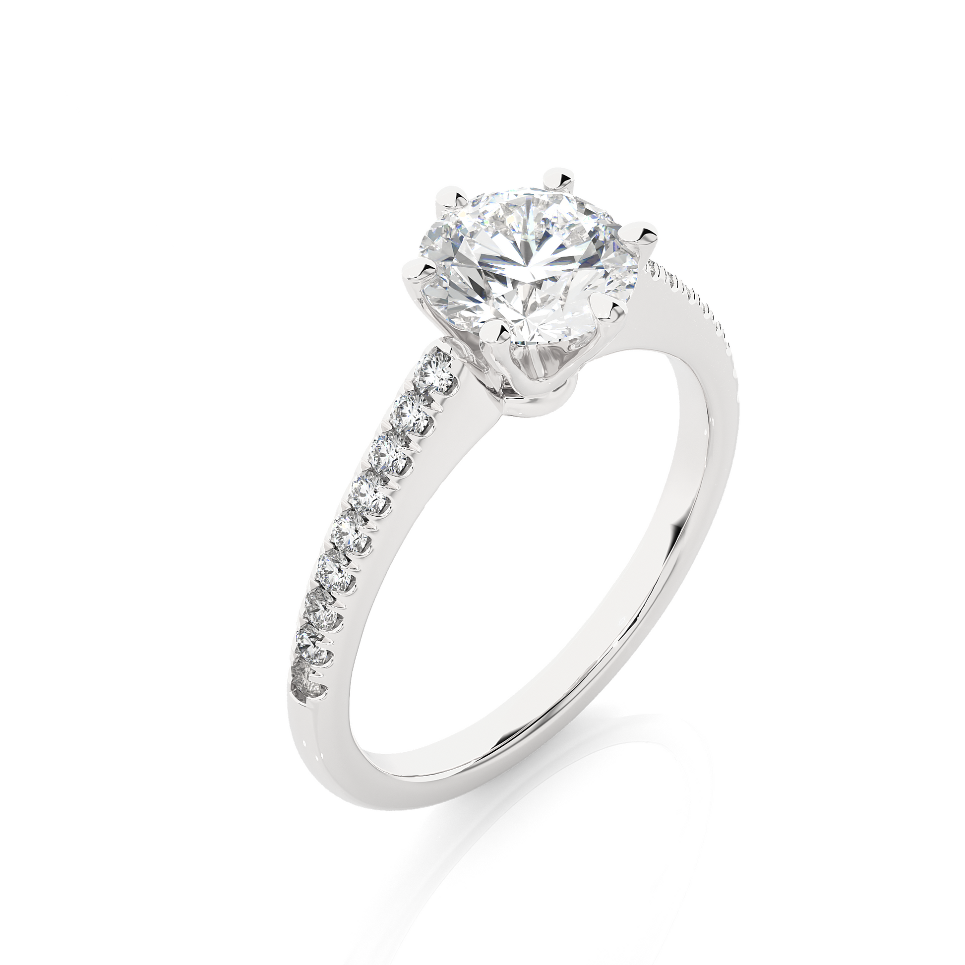 1.3+0.18 Ct Round Diamond Ring