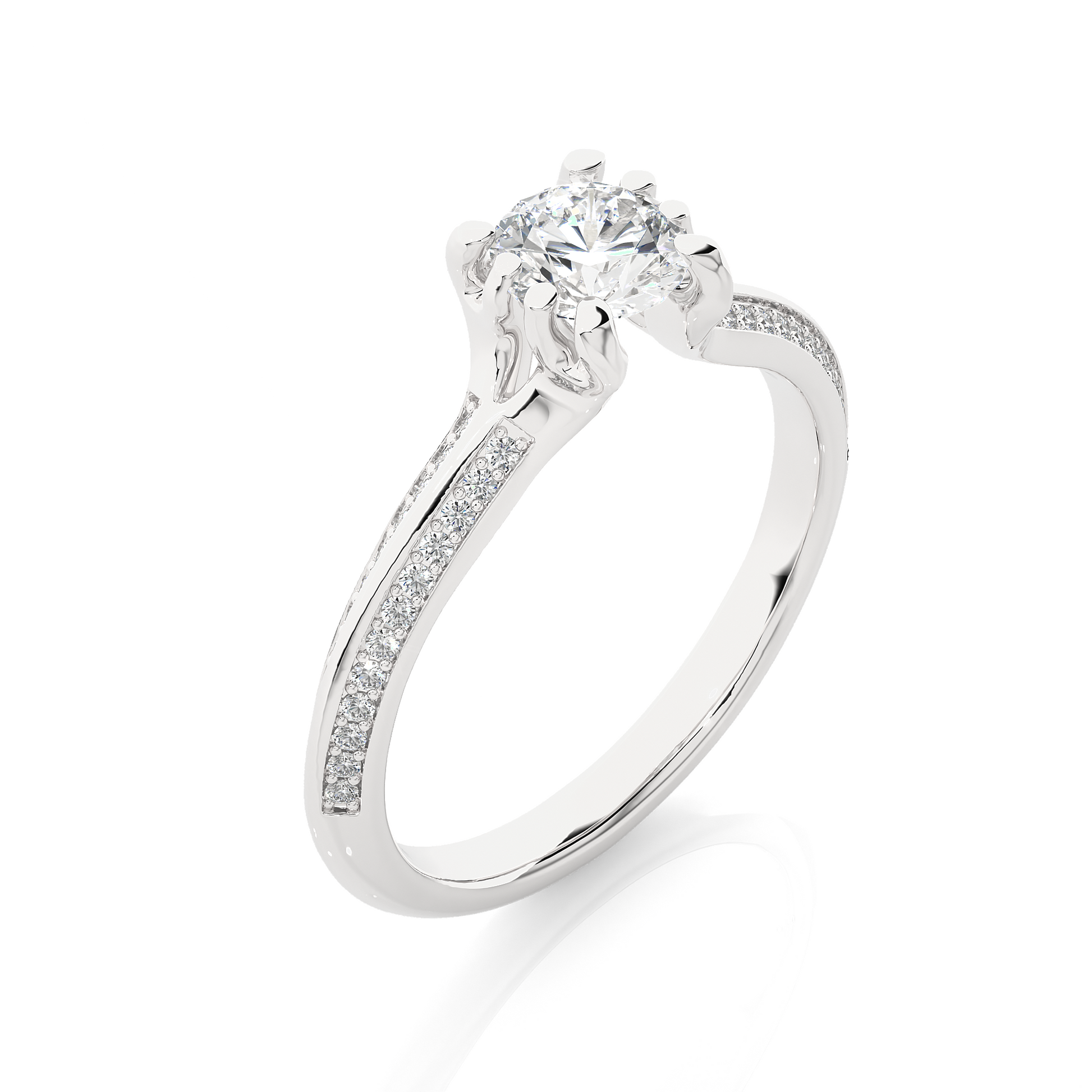 0.7+0.13 Ct Round Diamond Ring