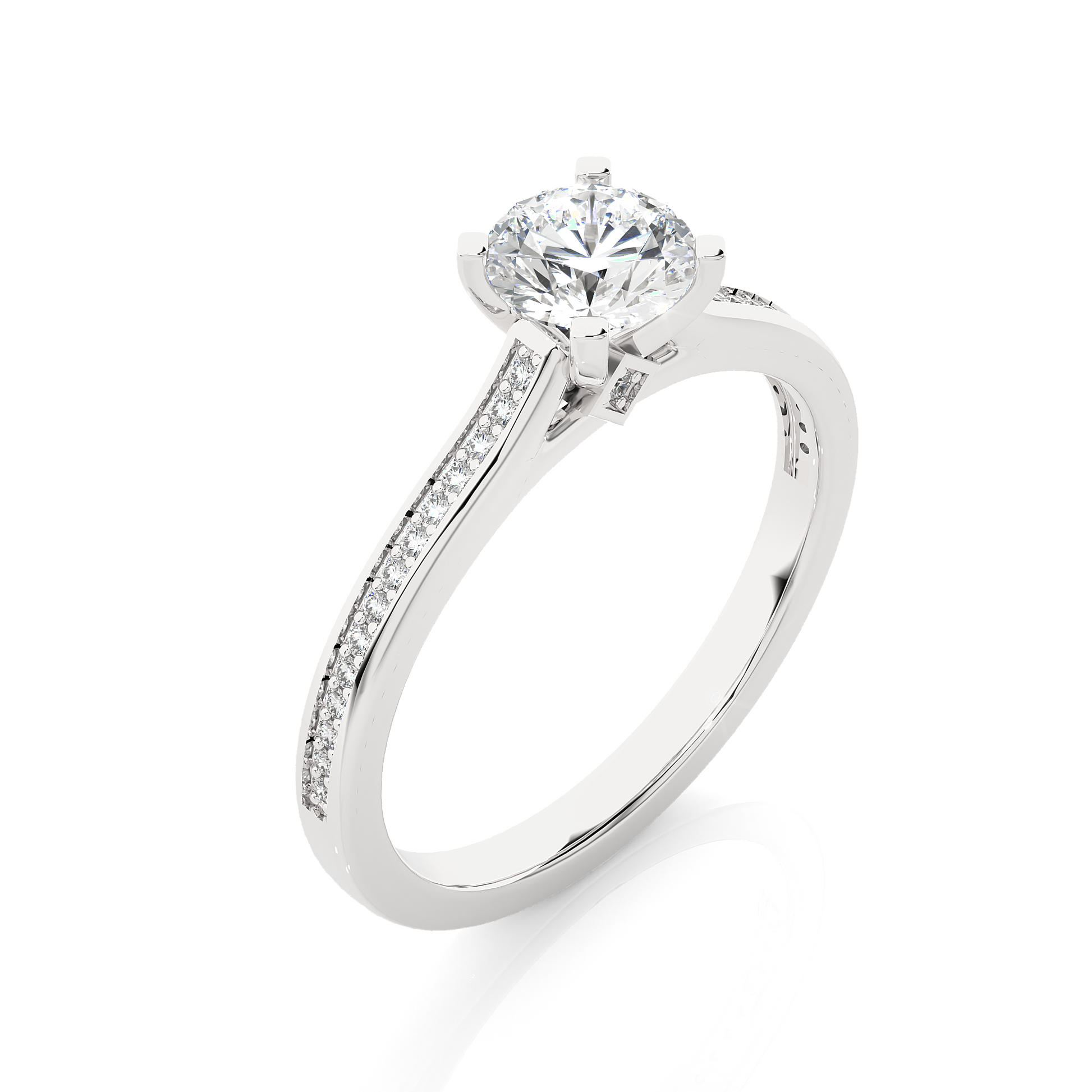0.7 + 0.09  Ct Round Diamond Ring