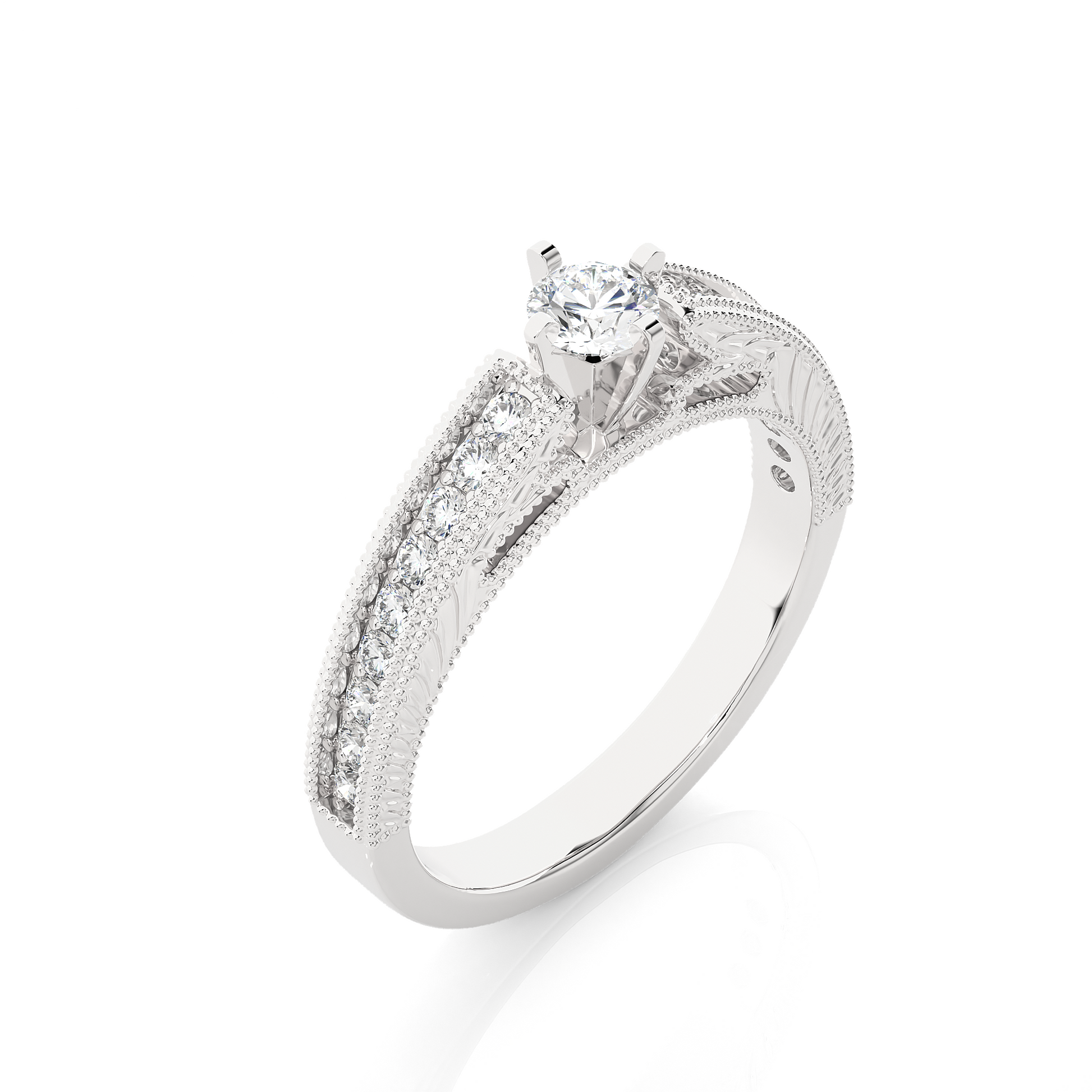 0.20+0.28 Ct Round Diamond Ring