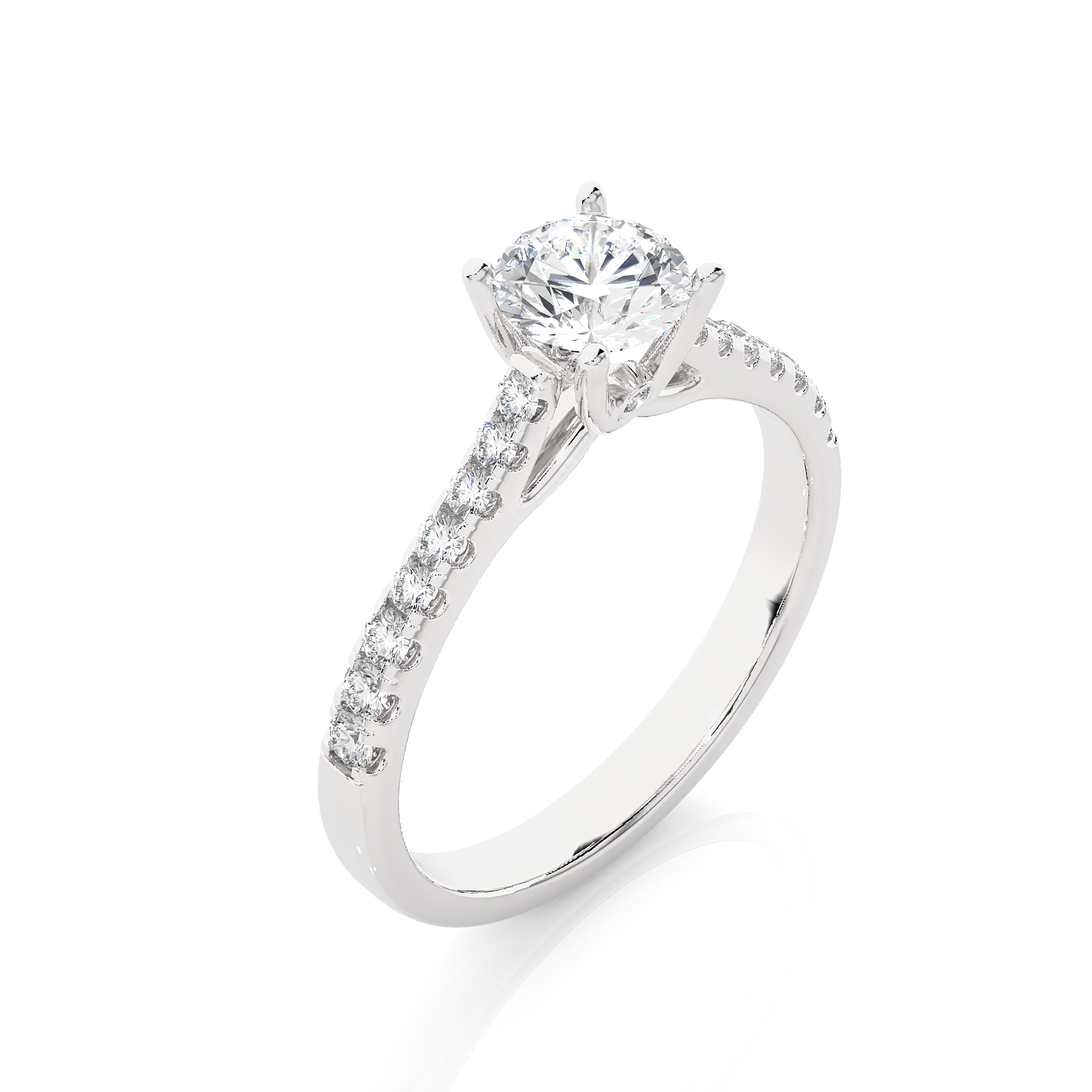 0.6+0.26 Ct Round Diamond Ring