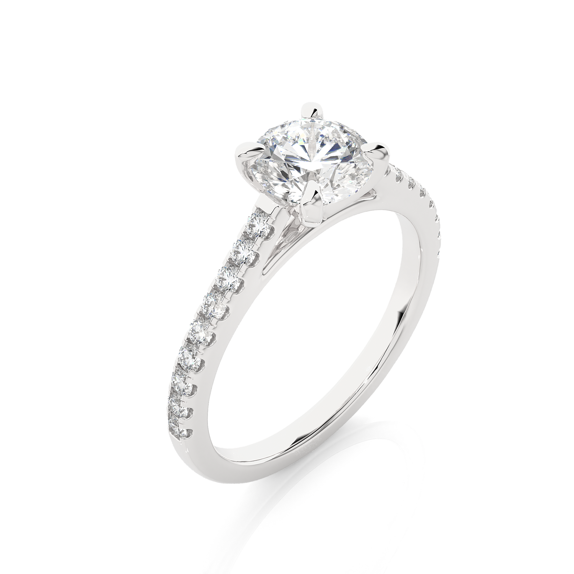 1.1+0.28 Ct Round Diamond Ring