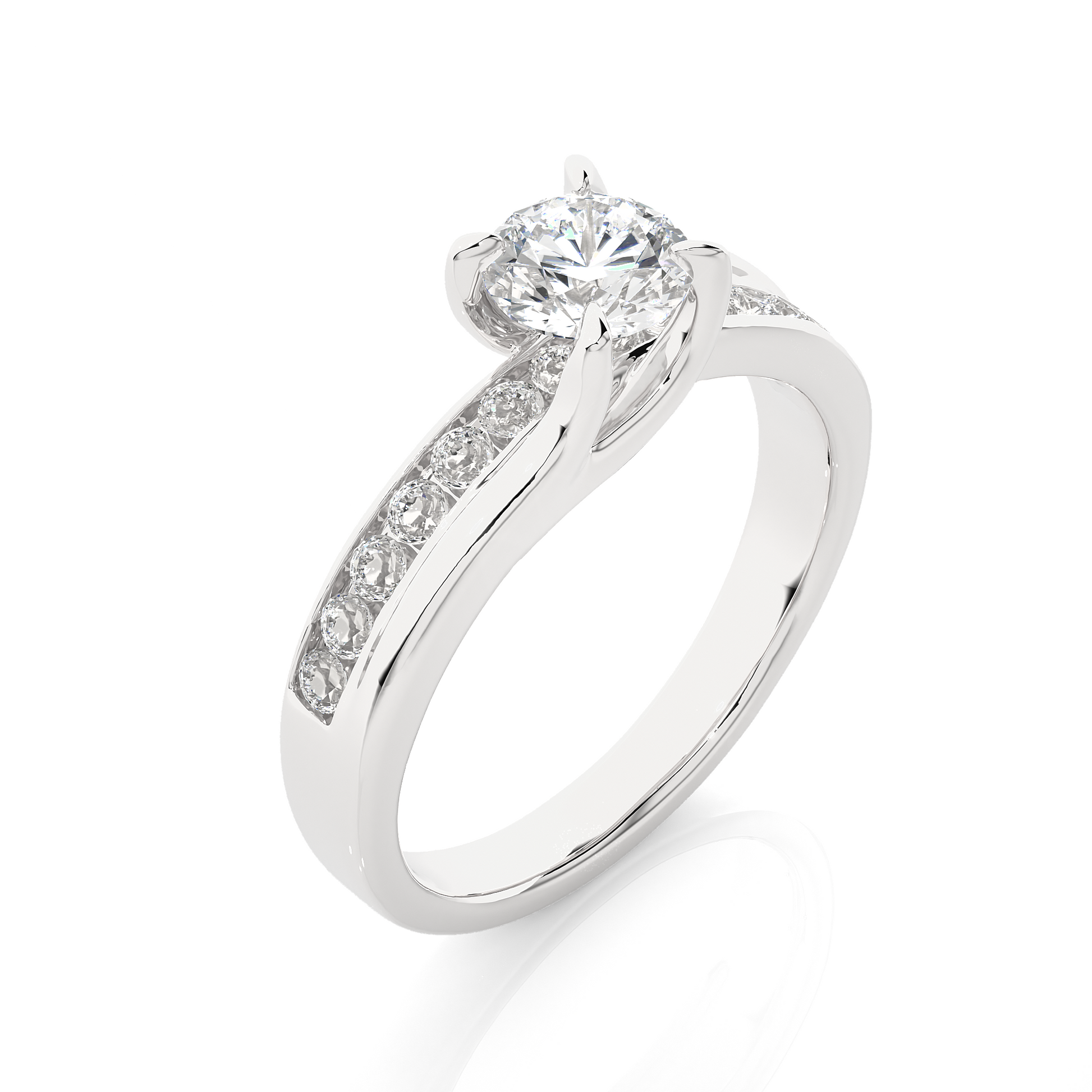 0.7+0.31 Ct Round Diamond Ring