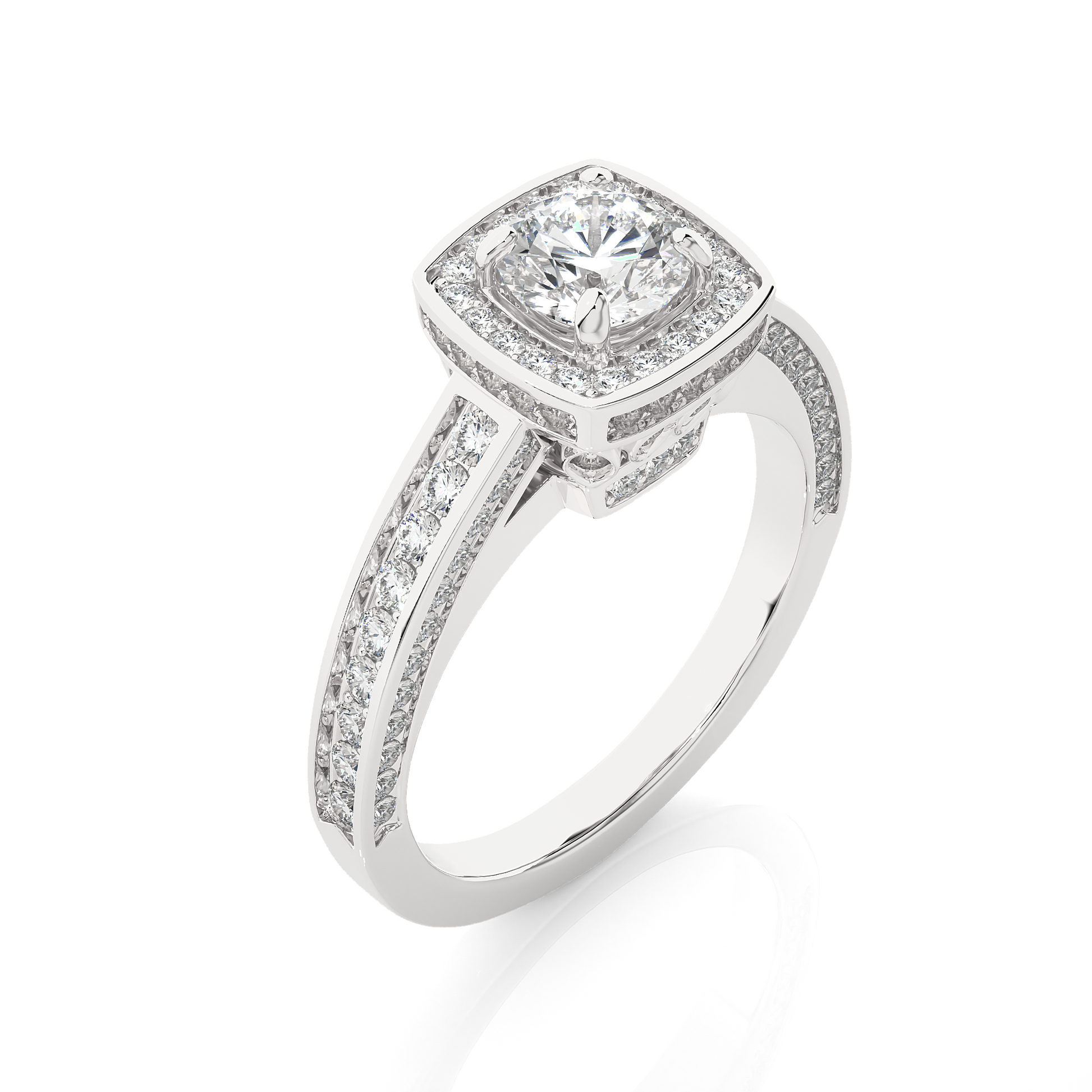 0.7+0.76 Ct Round Diamond Ring