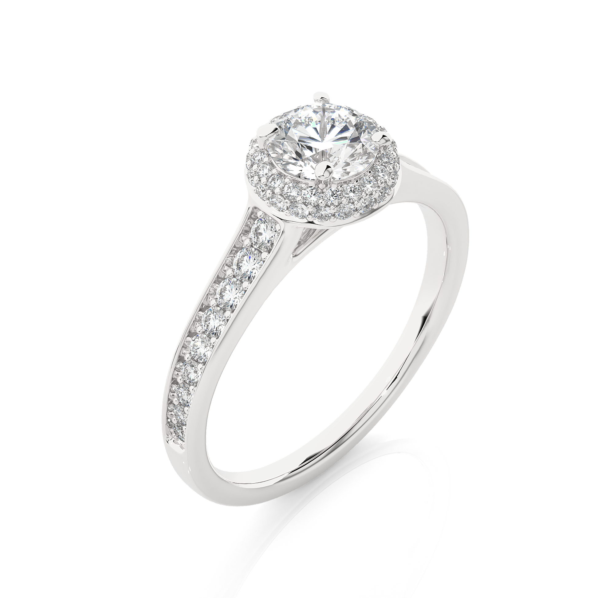 0.6+0.34 Ct Round Diamond Ring