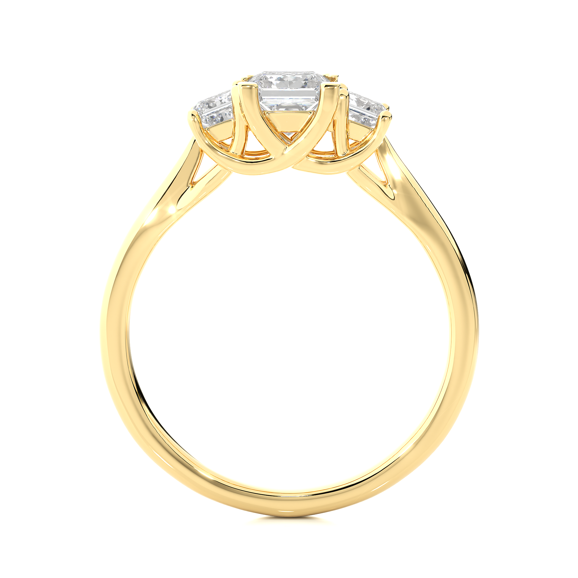 Serene Covenant Ring - Premium Trilogy Ring made with Fine Gold and Lab Grown Diamonds